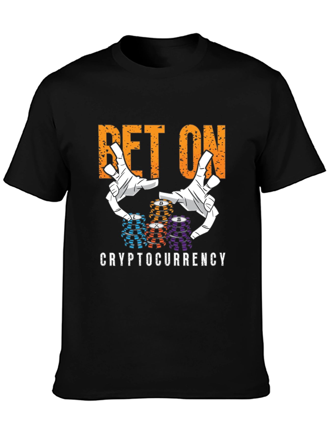Black Bet On Cryptocurrency T-Shirt view 3