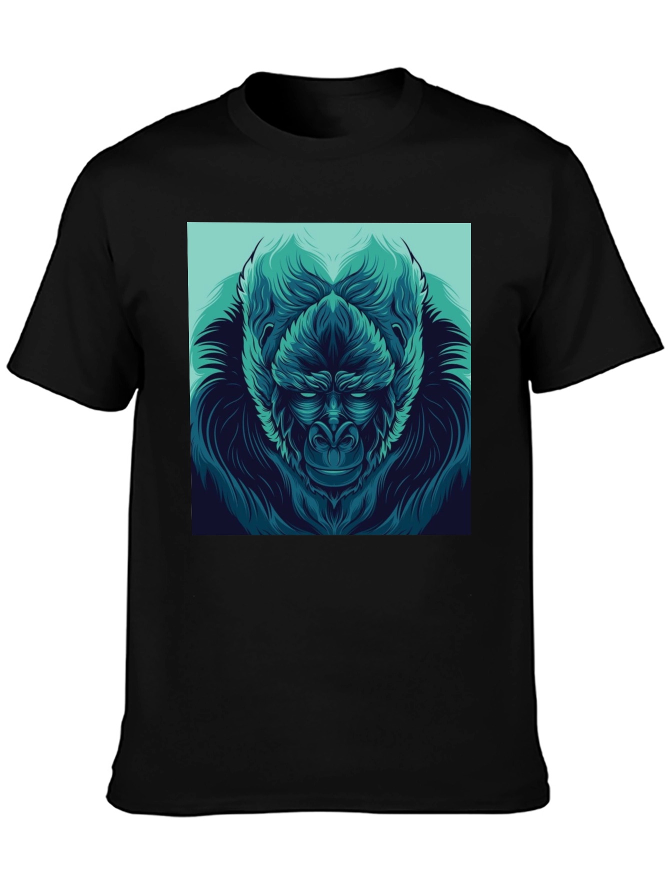 Black Gorilla Graphic Print Black T-Shirt view 3