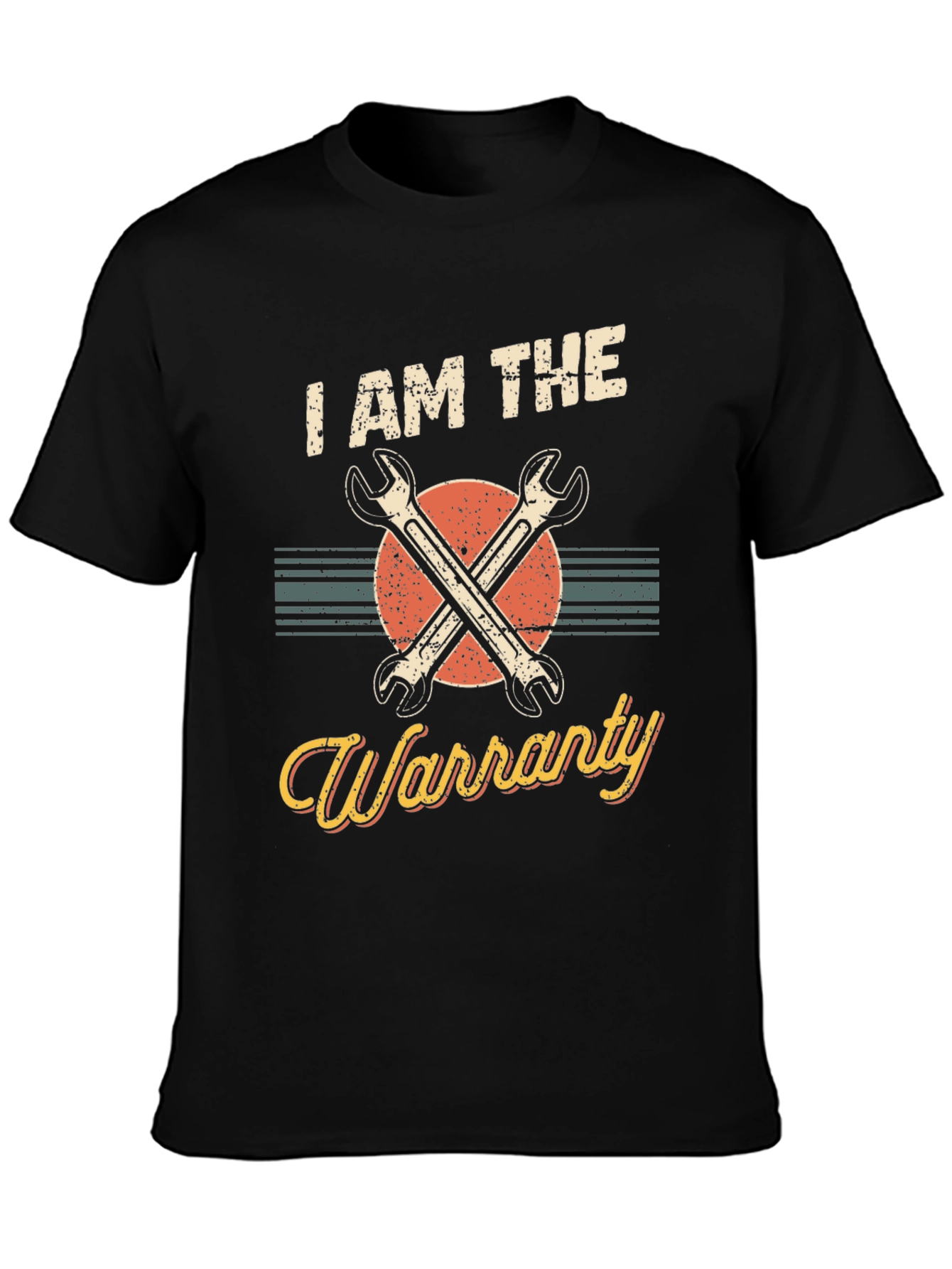Black I AM THE Warranty Mechanic Graphic T-Shirt view 3