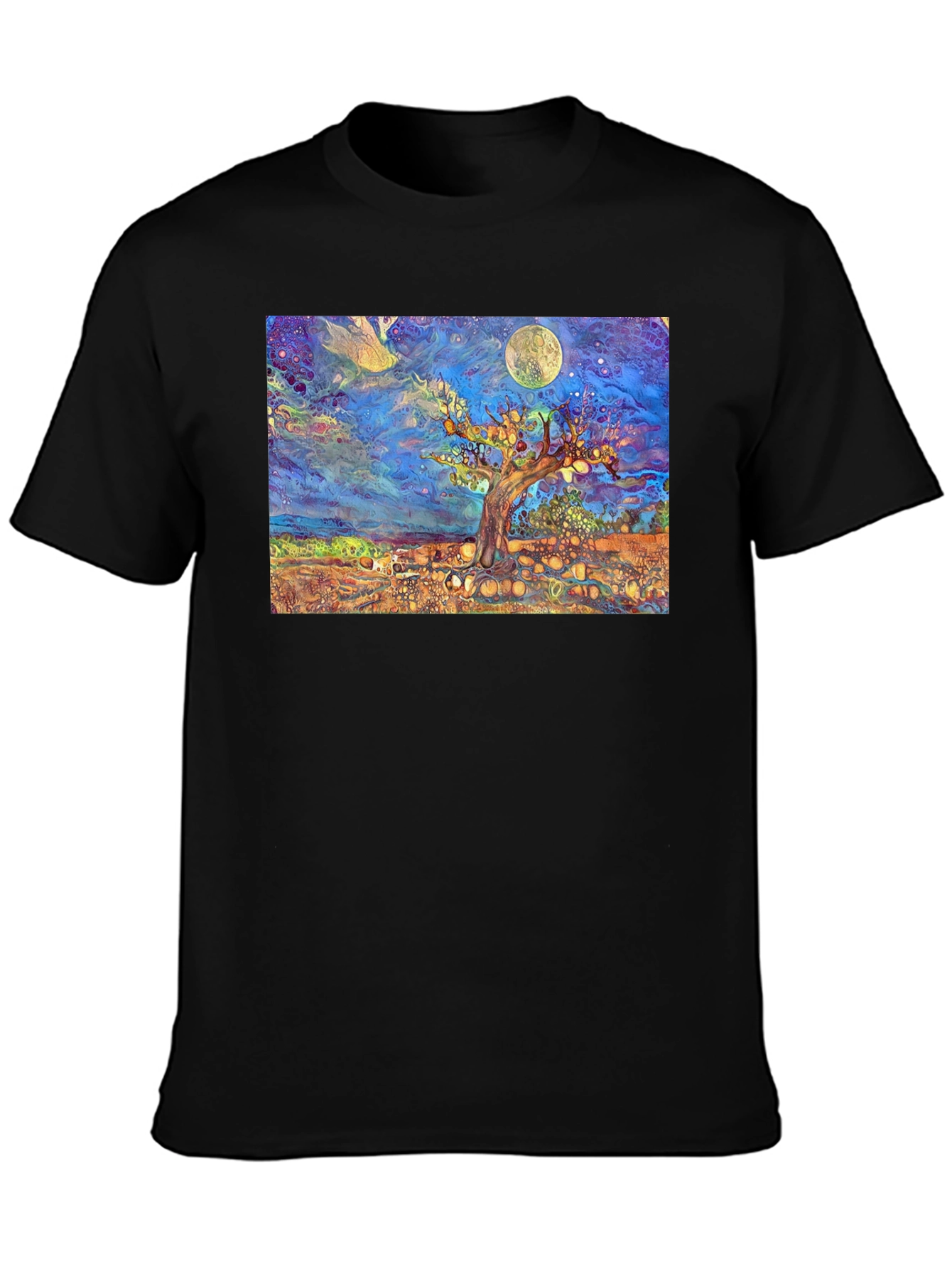 Black Psychedelic Tree of Life Graphic Tee view 3