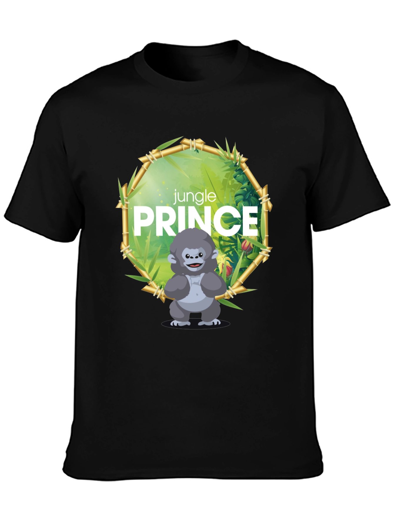 Black Jungle Prince Gorilla Graphic Tee view 3
