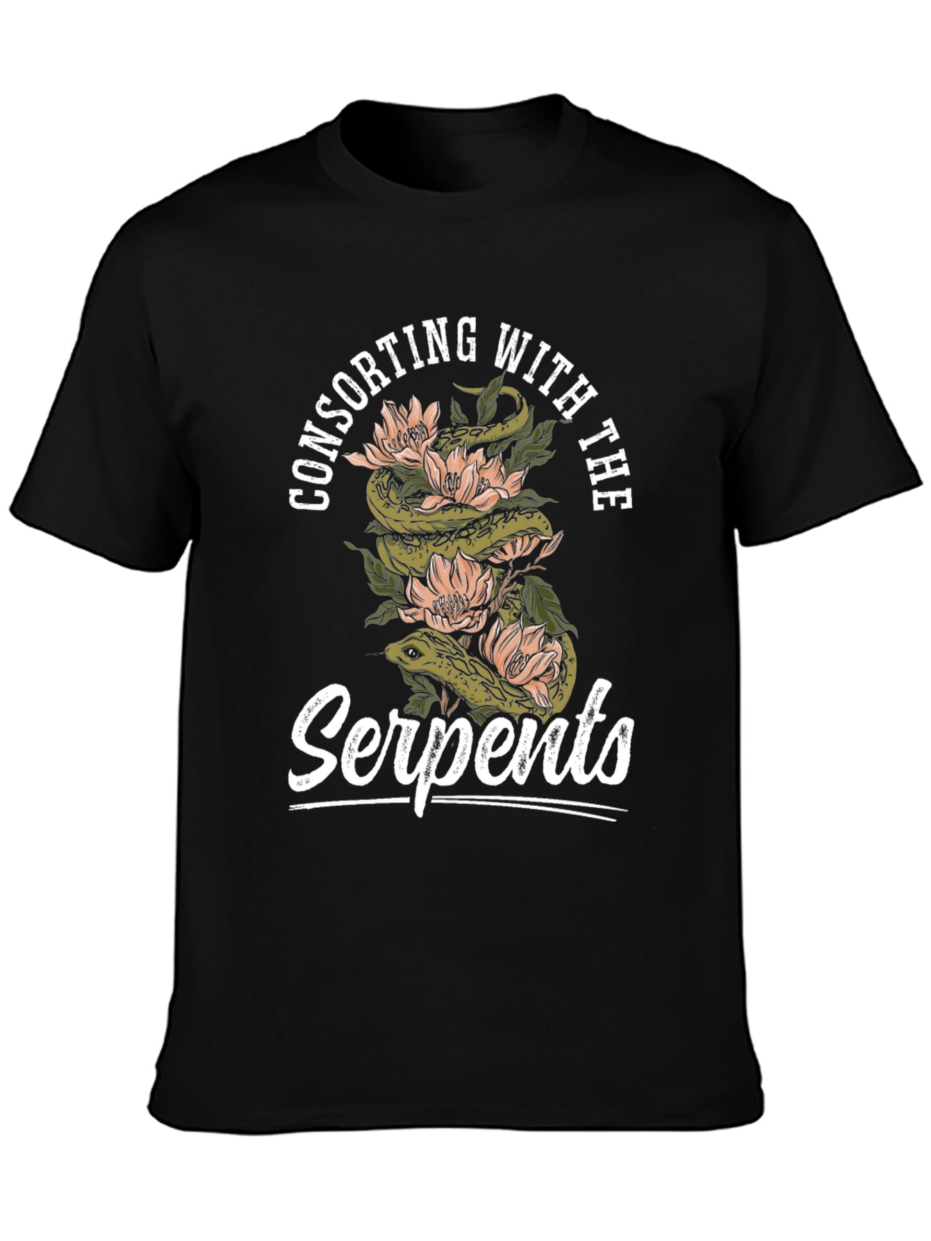 Black Consorting with Serpents Graphic Tee view 3