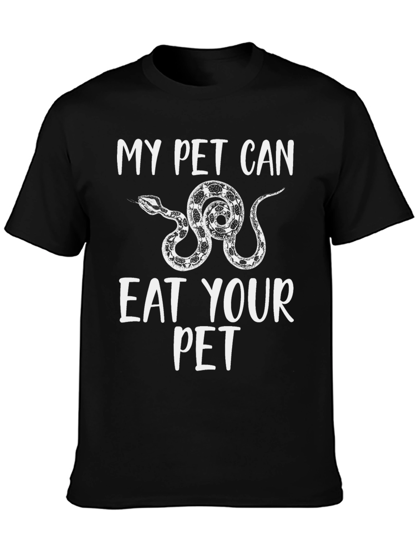 Black My Pet Can Eat Your Pet Graphic Tee view 3