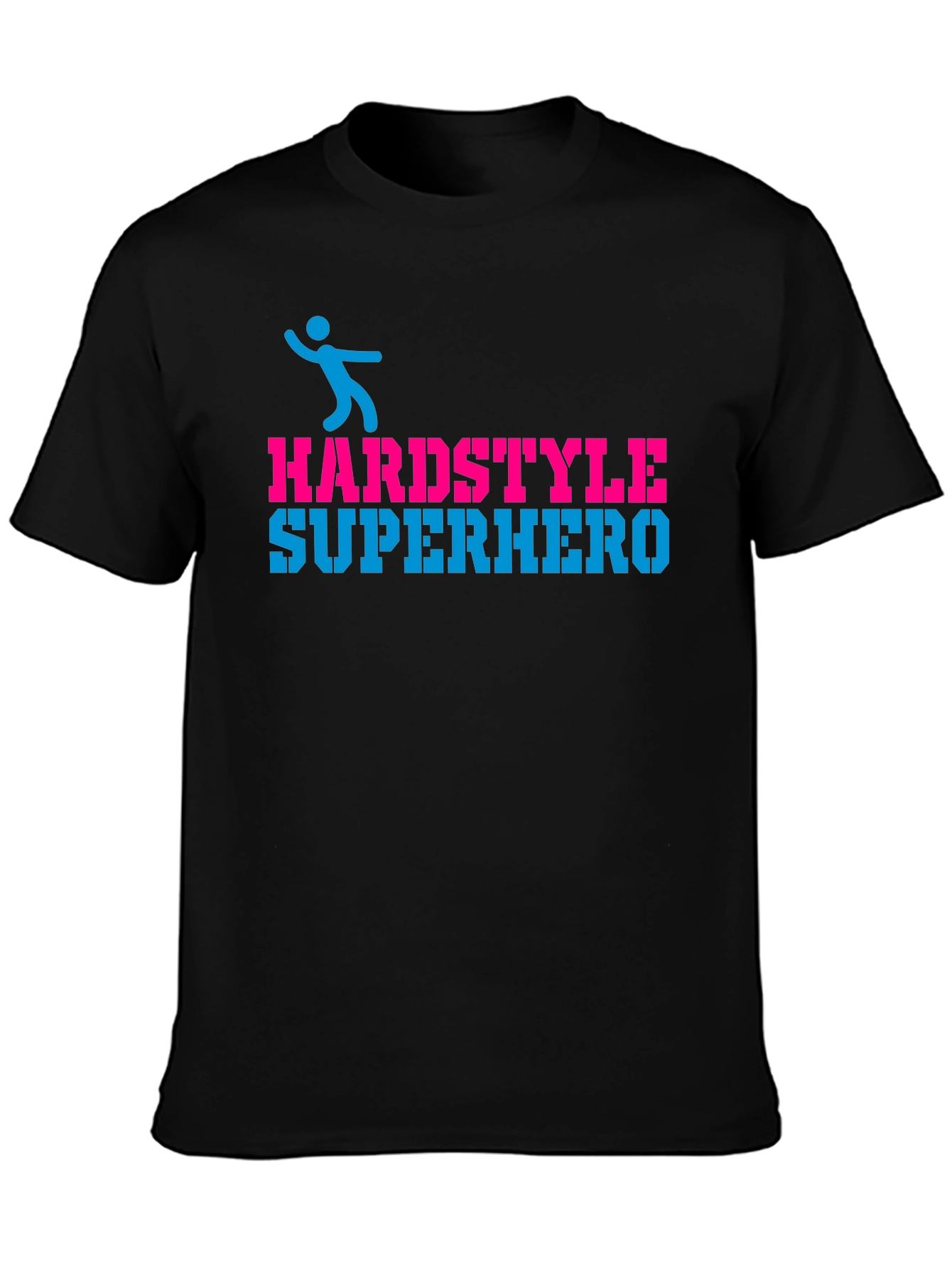 Black Hardstyle Superhero Black Graphic T-Shirt view 3