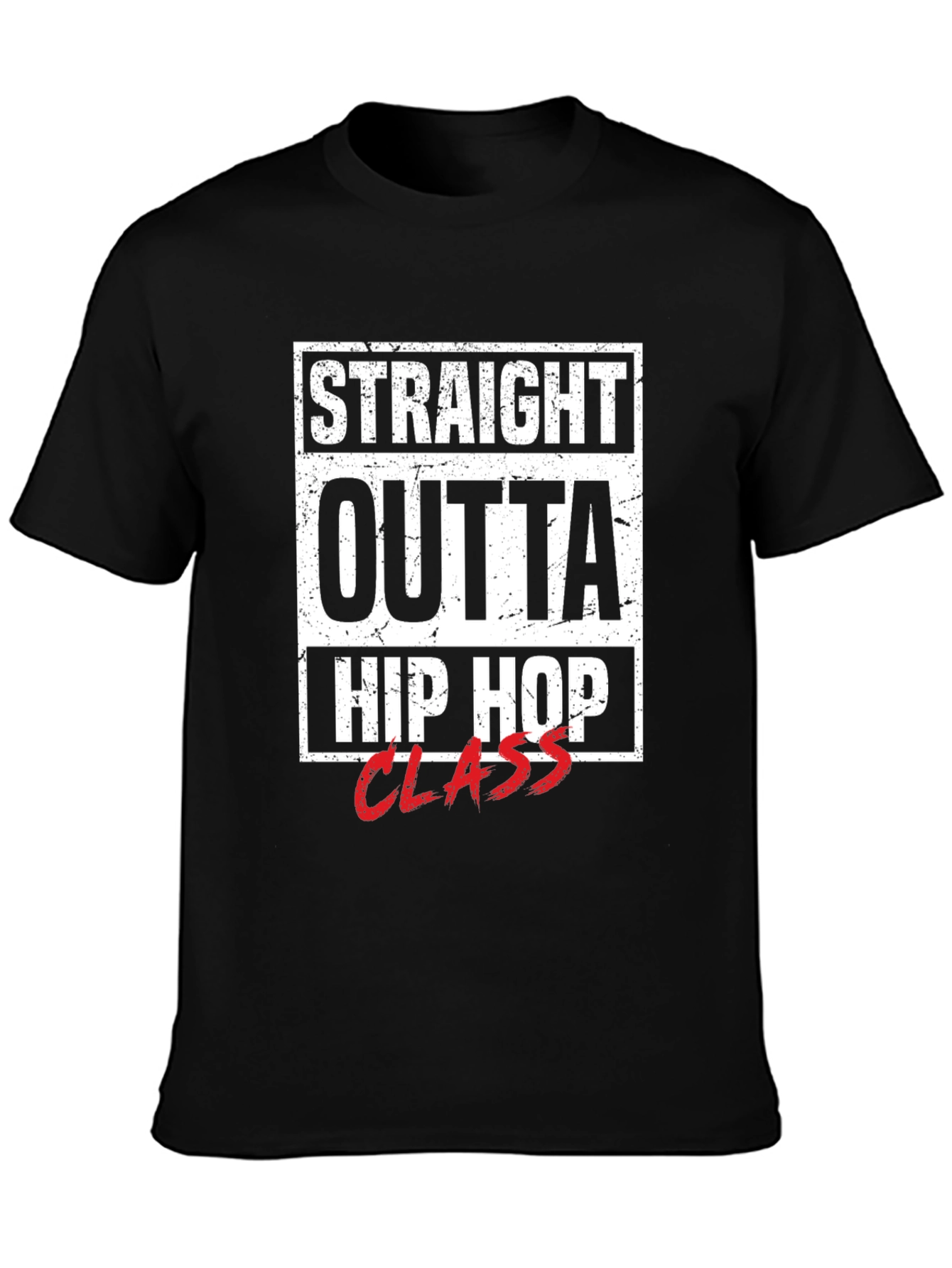 Black Straight Outta Hip Hop Class T-Shirt view 3