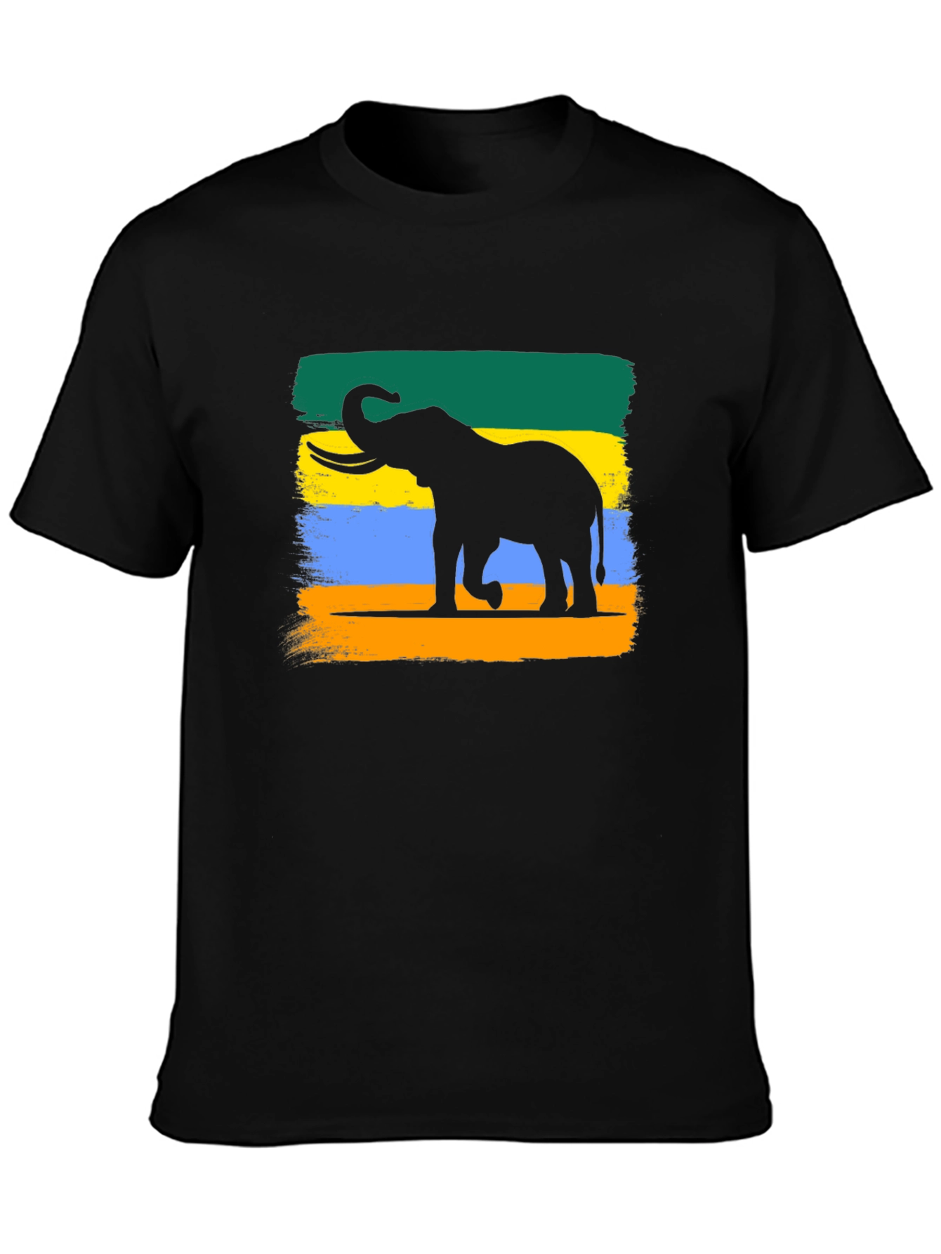 Black Elephant Silhouette T-Shirt view 3