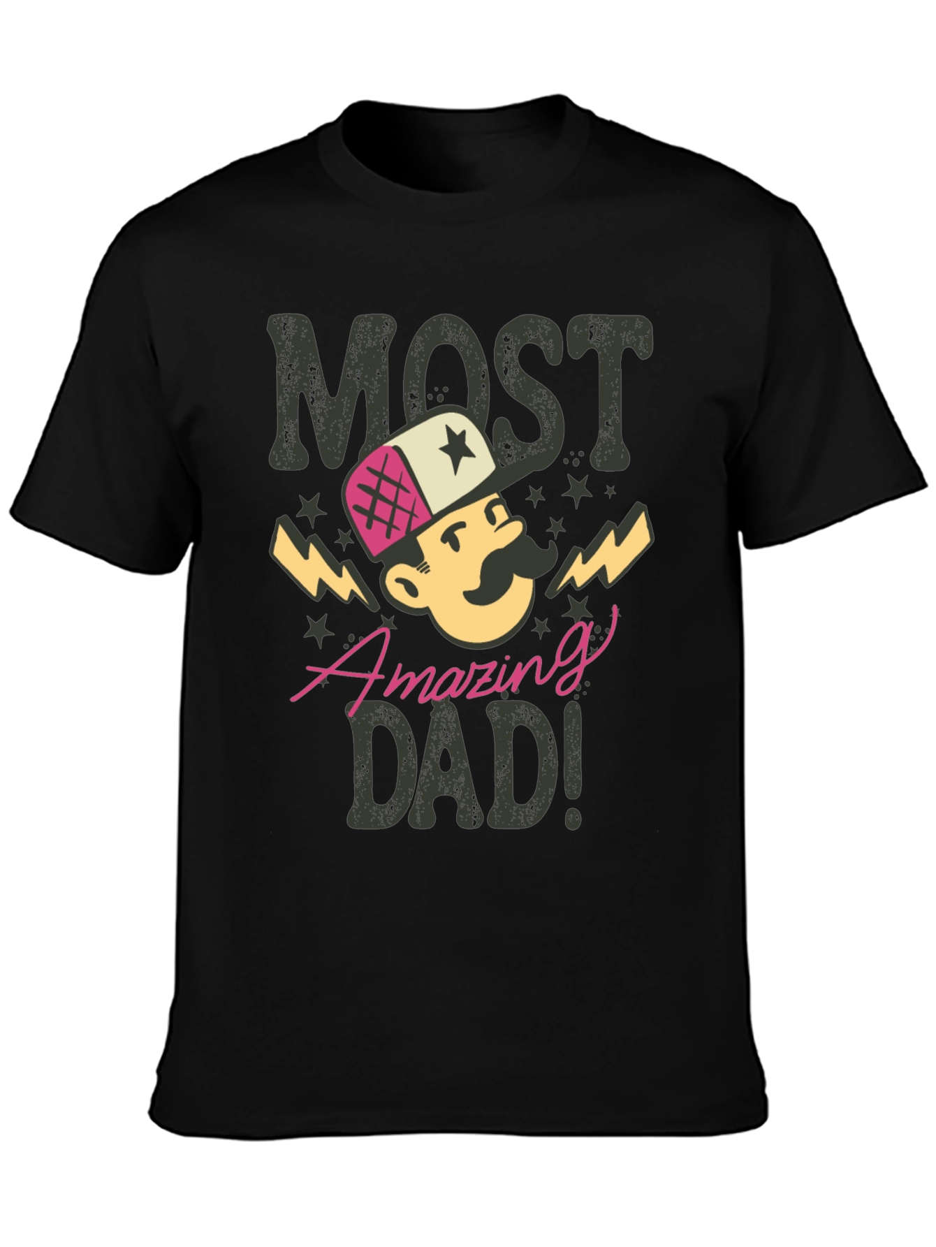 Black Most Amazing Dad T-Shirt - Novelty Gift for Father's Day! view 3