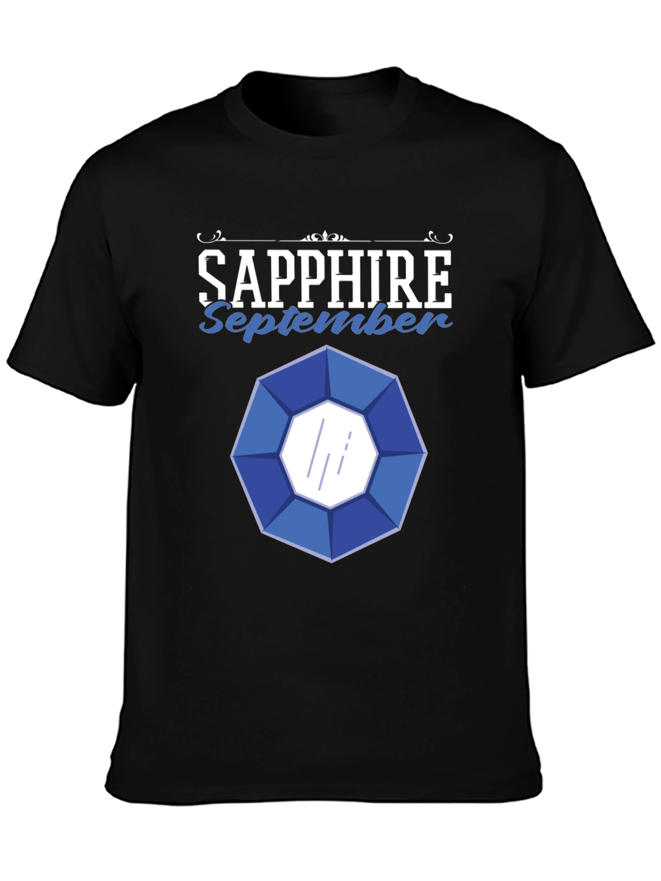 Black Sapphire September Gemstone Graphic T-Shirt view 3