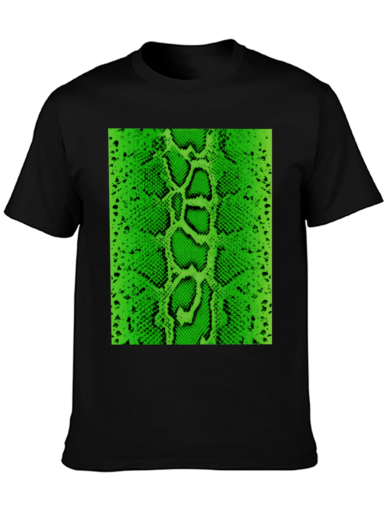 Black Green Snake Skin Graphic Tee - Bold Fashion Statement view 3
