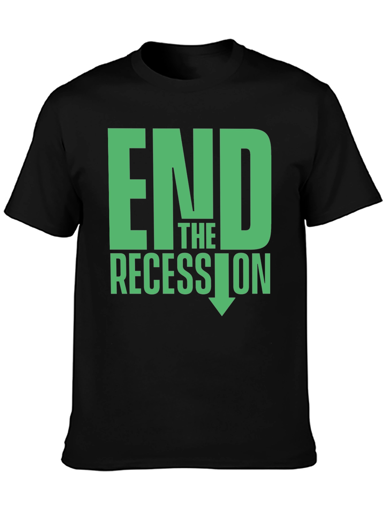 Black End the Recession Graphic T-Shirt view 3