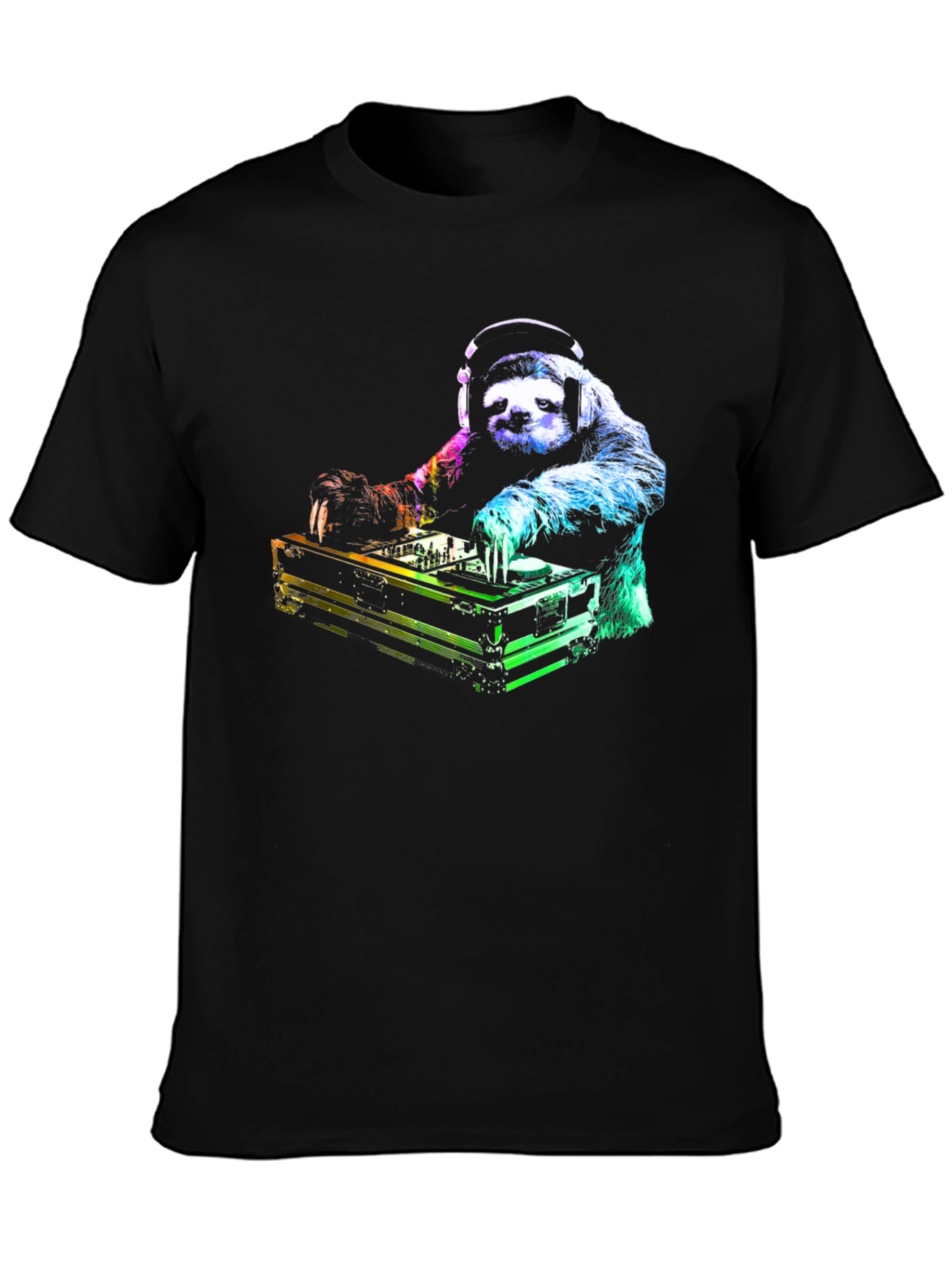 Black DJ Sloth Graphic Tee - Black view 3