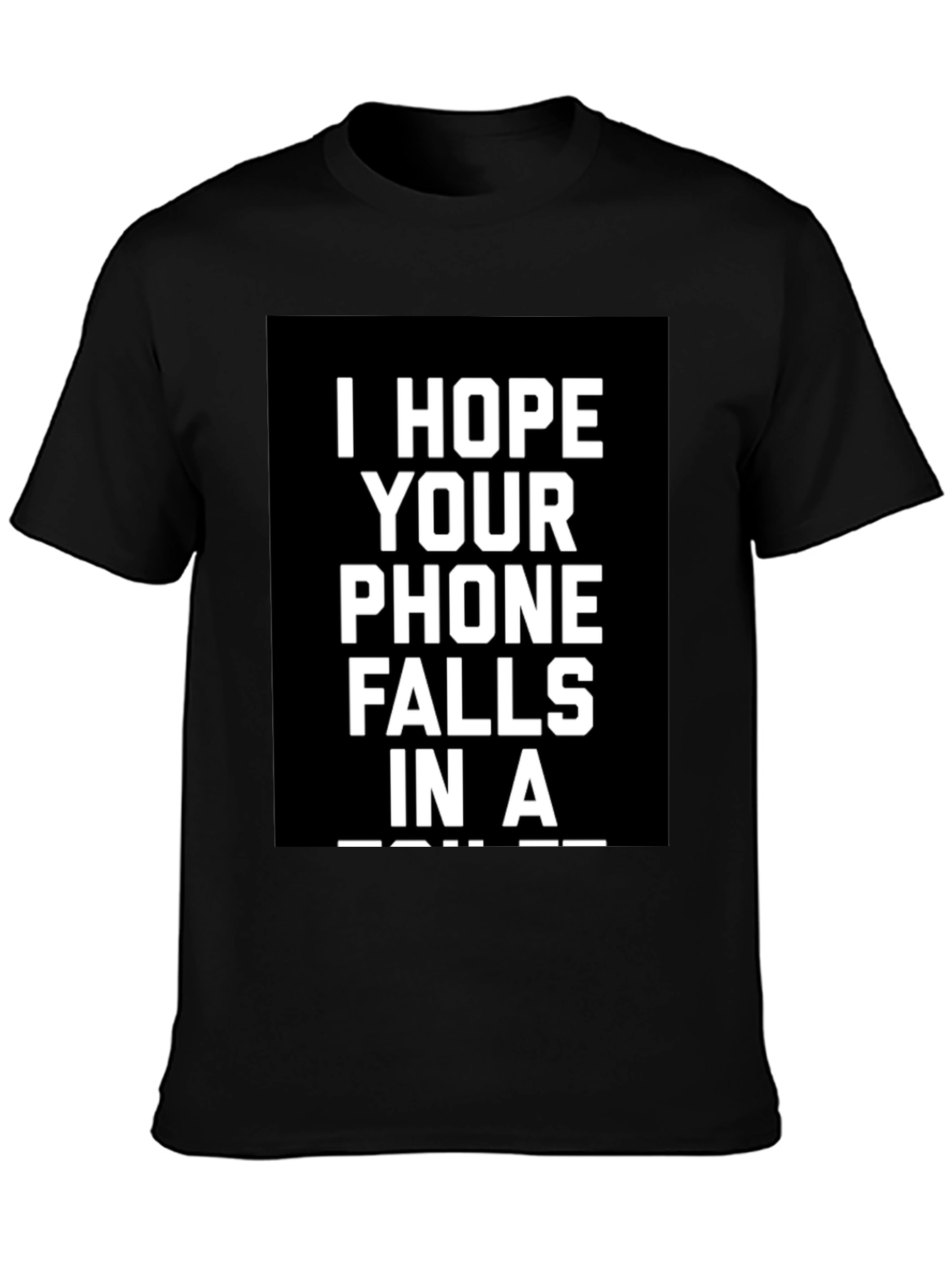 Black Humorous Phone Curse T-Shirt view 3