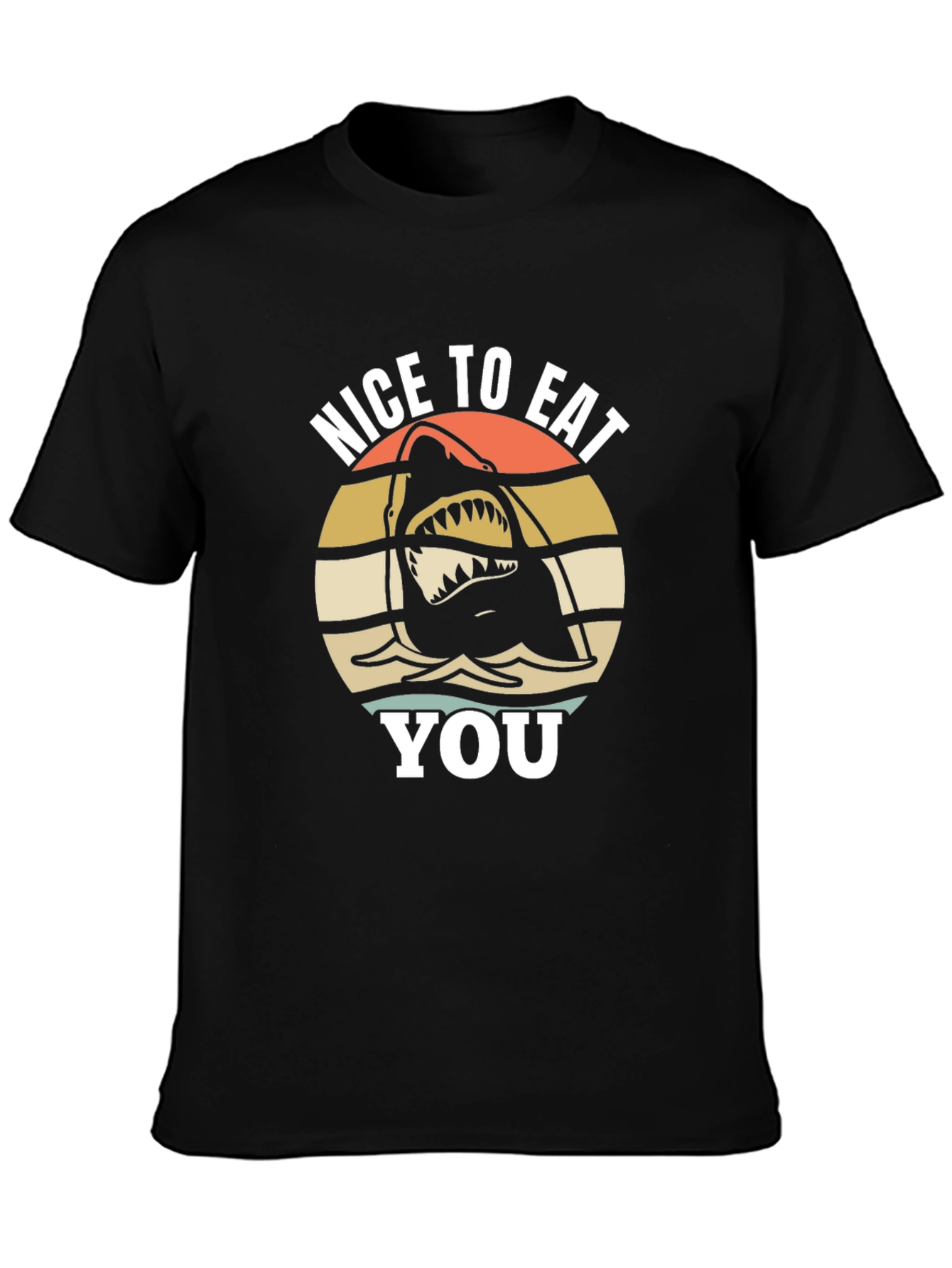 Black Nice to Eat You Shark Graphic Tee view 3