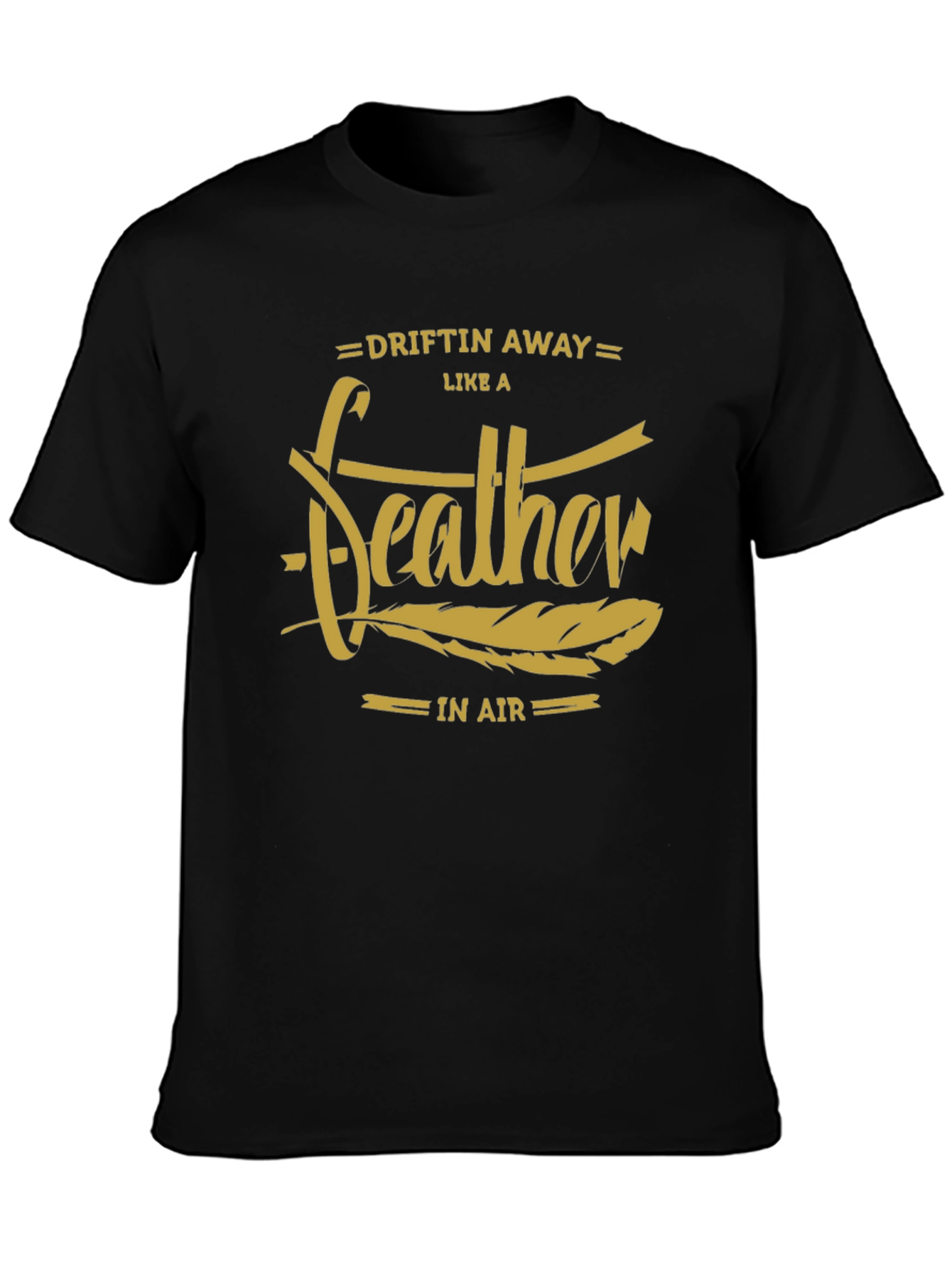 Black Driftin' Away Feather Graphic T-Shirt view 3