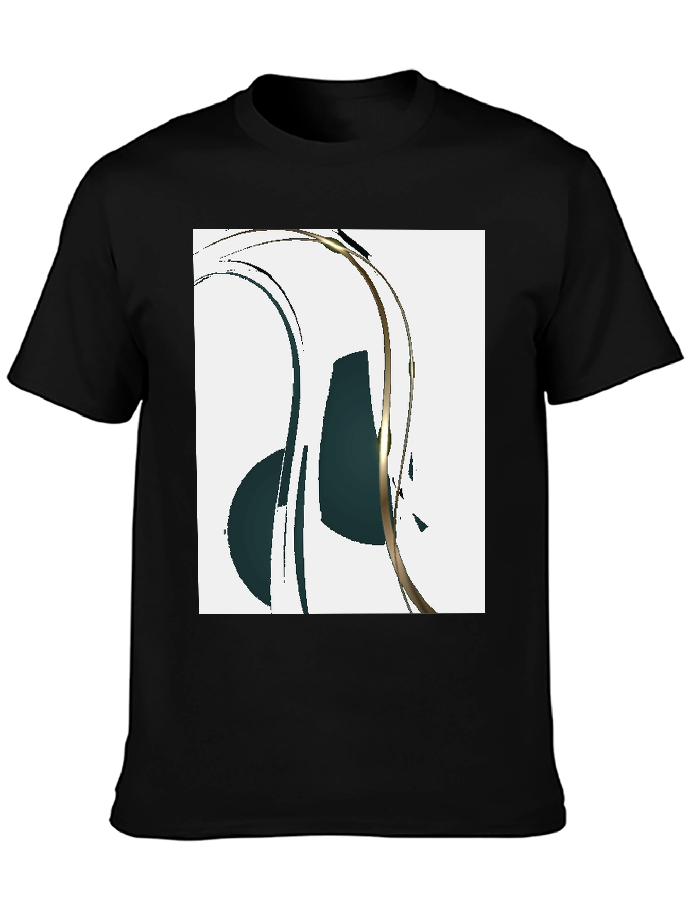 Black Abstract Art Black T-Shirt view 3