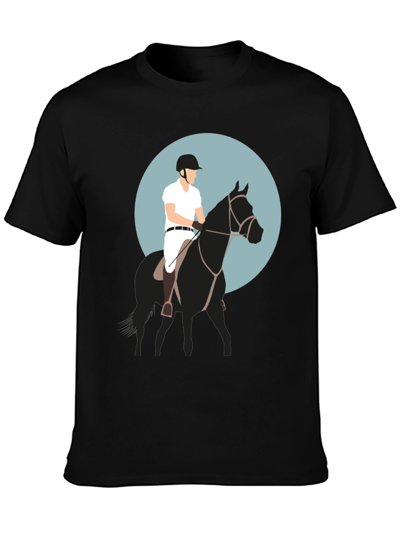 Black Equestrian Rider Graphic Tee - Black T-Shirt view 3
