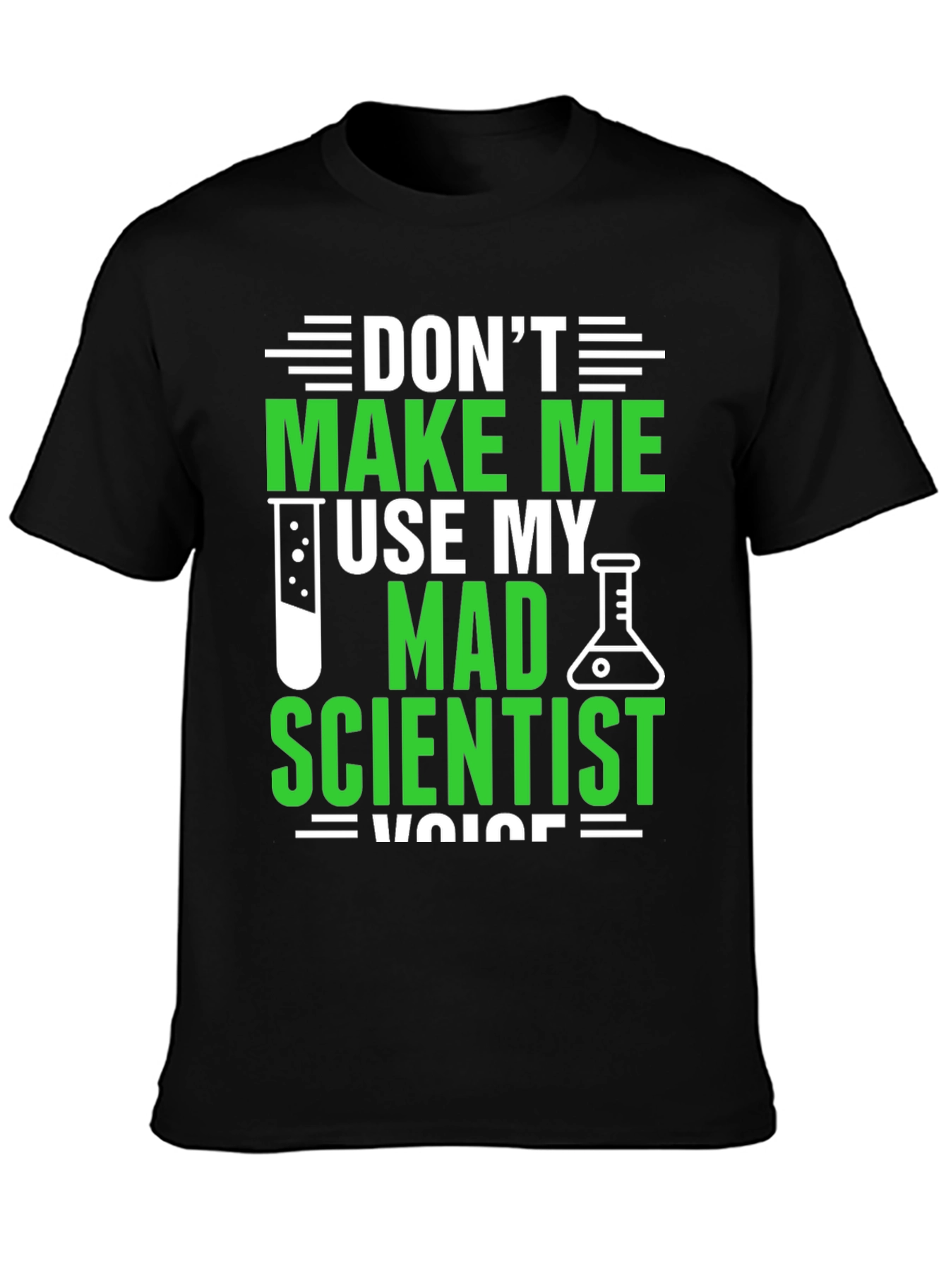 Black Mad Scientist Voice T-Shirt - Funny Science Tee view 3
