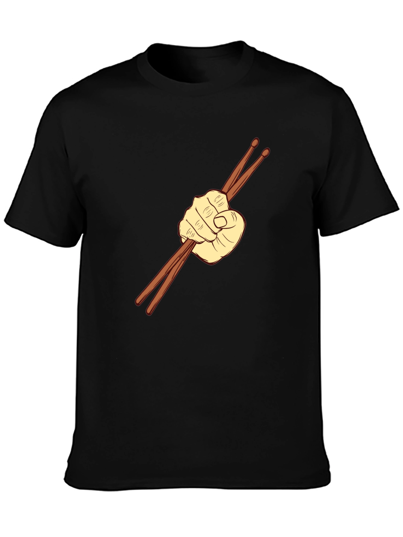 Black Drummer's Fist Graphic Tee - Black Cotton Comfort view 3