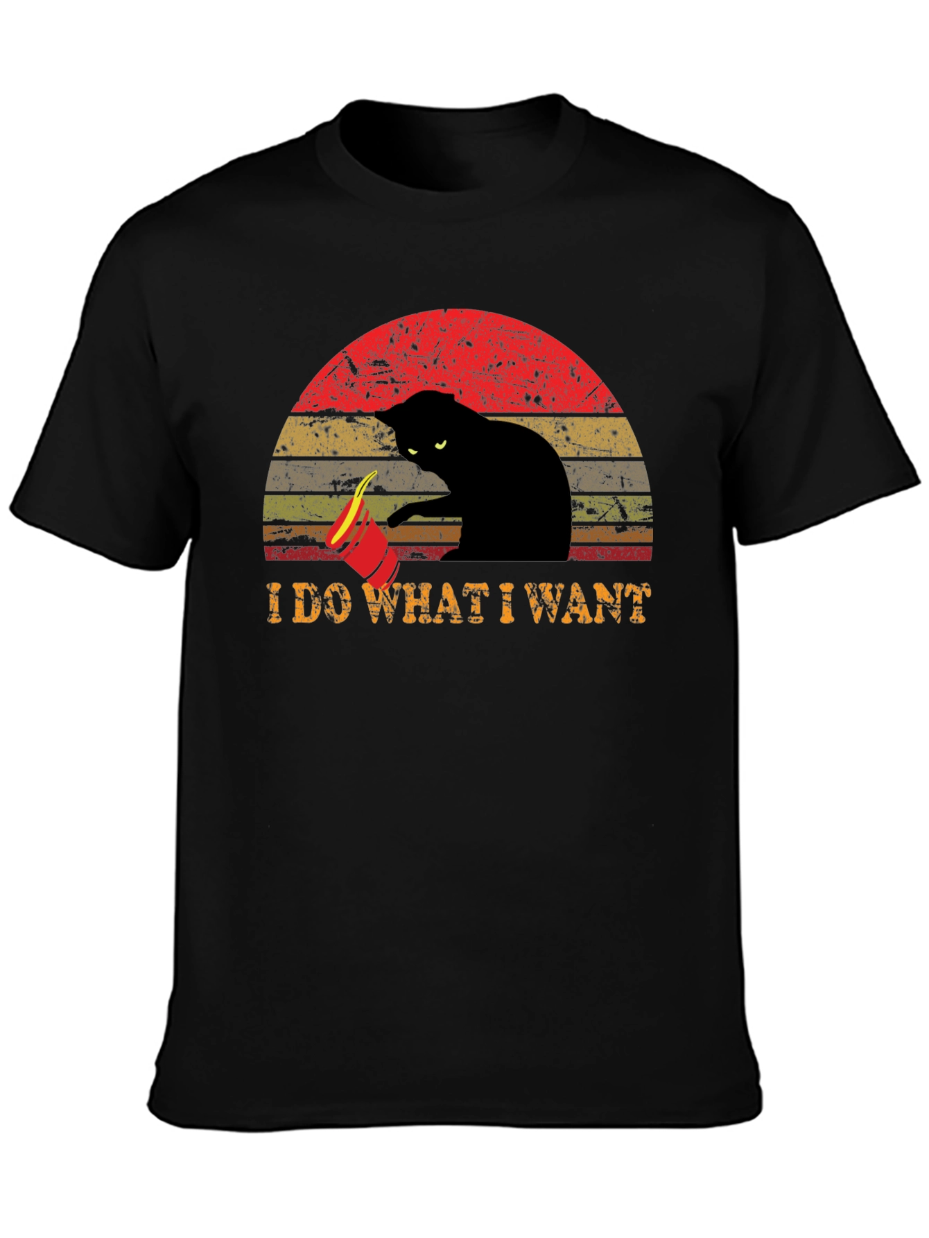 Black I Do What I Want Cat T-Shirt view 3