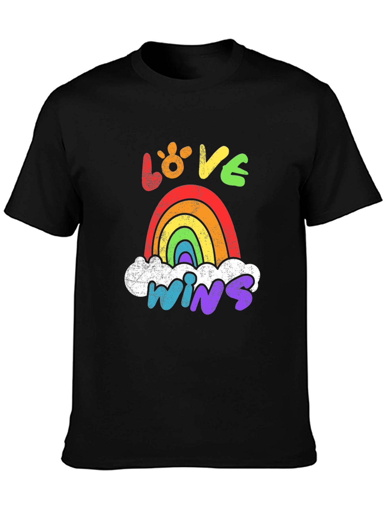 Black Love Wins Rainbow Graphic Tee view 3