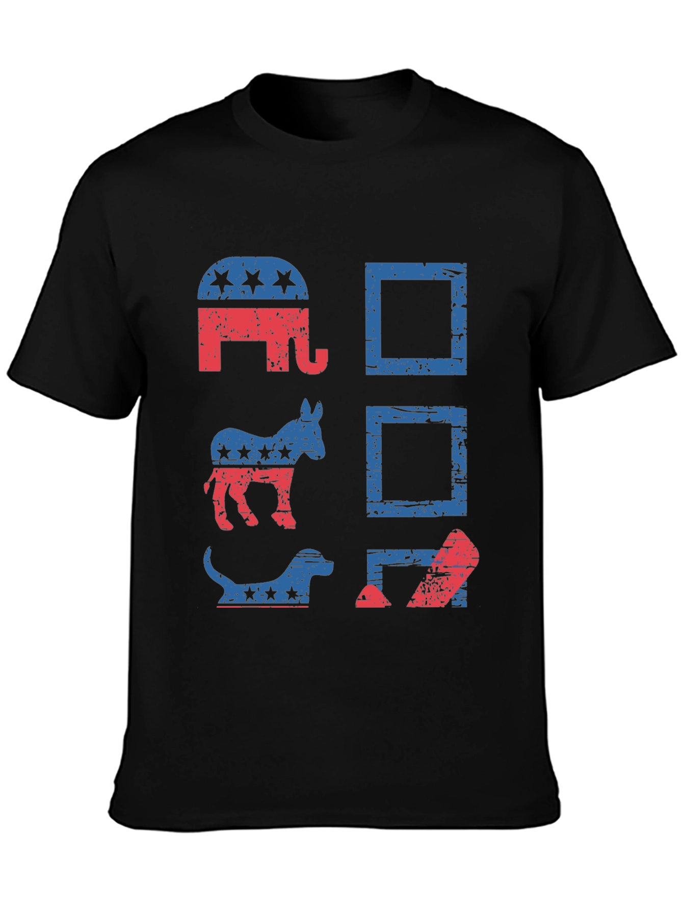 Black Political Animals T-Shirt - Vote Design view 3