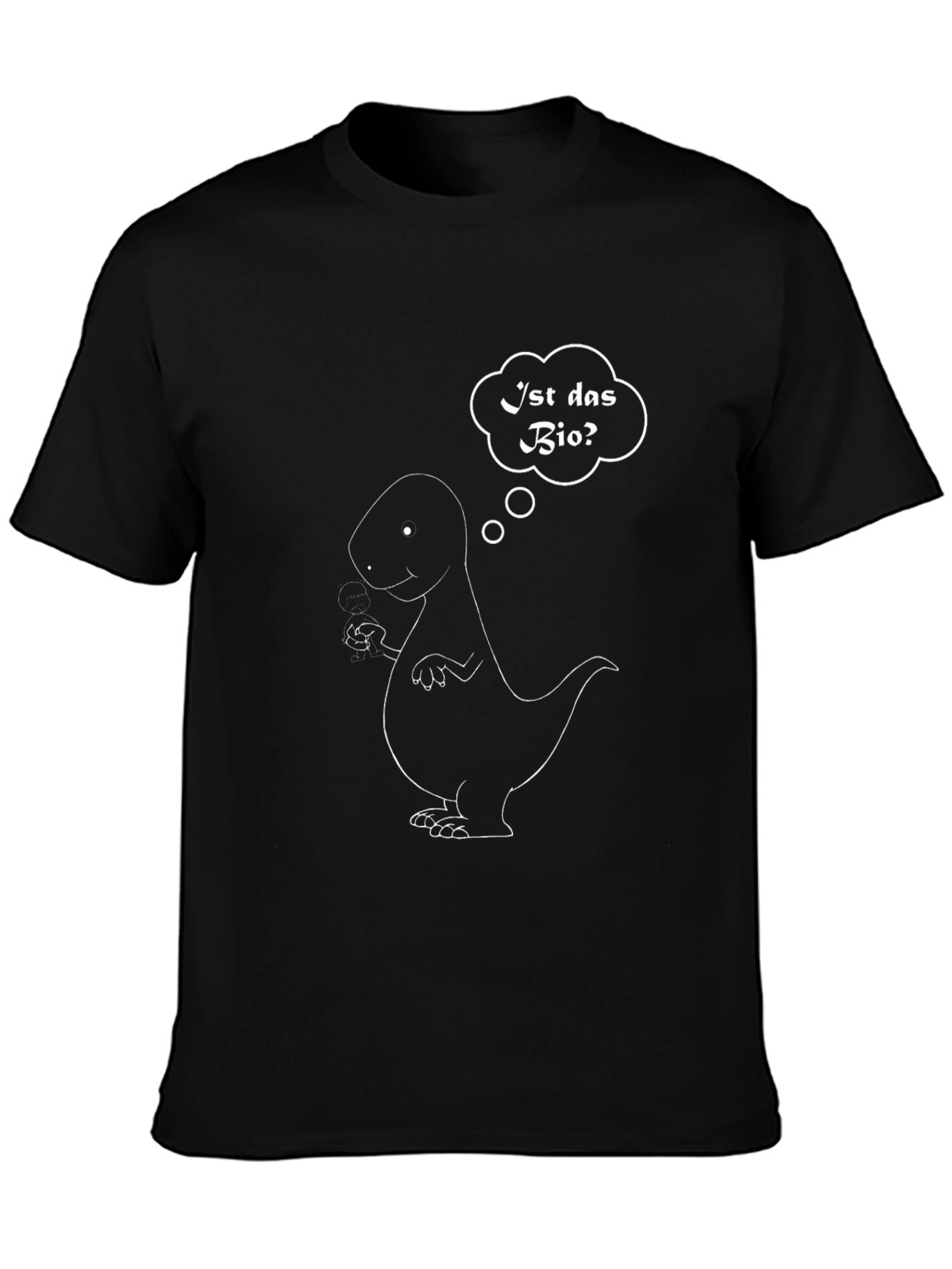 Black Dinosaur "Ist Das Bio" Graphic Tee - Black view 3