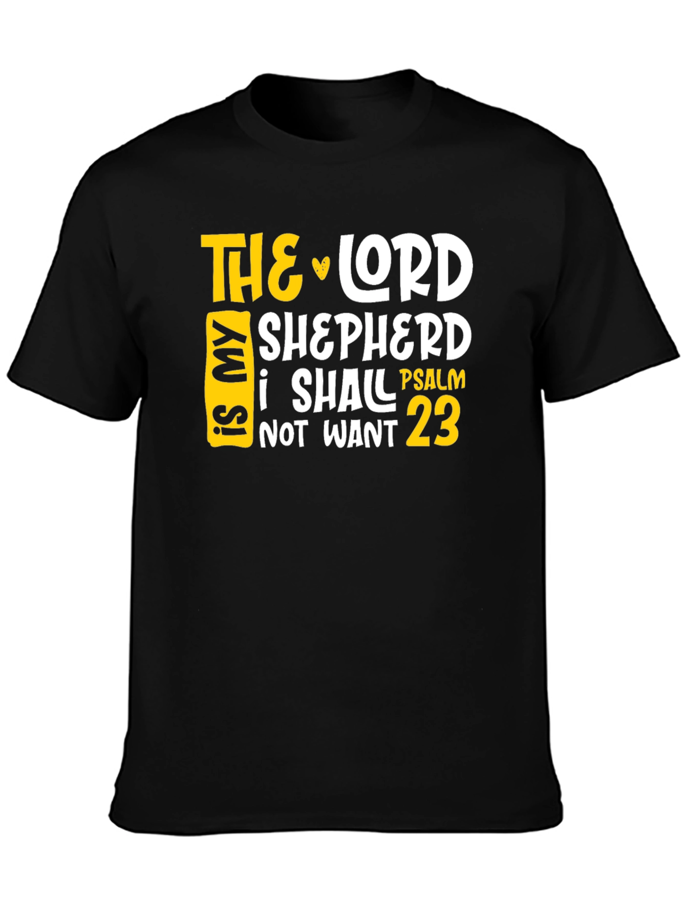 Black The Lord is My Shepherd Psalm 23 T-Shirt view 3
