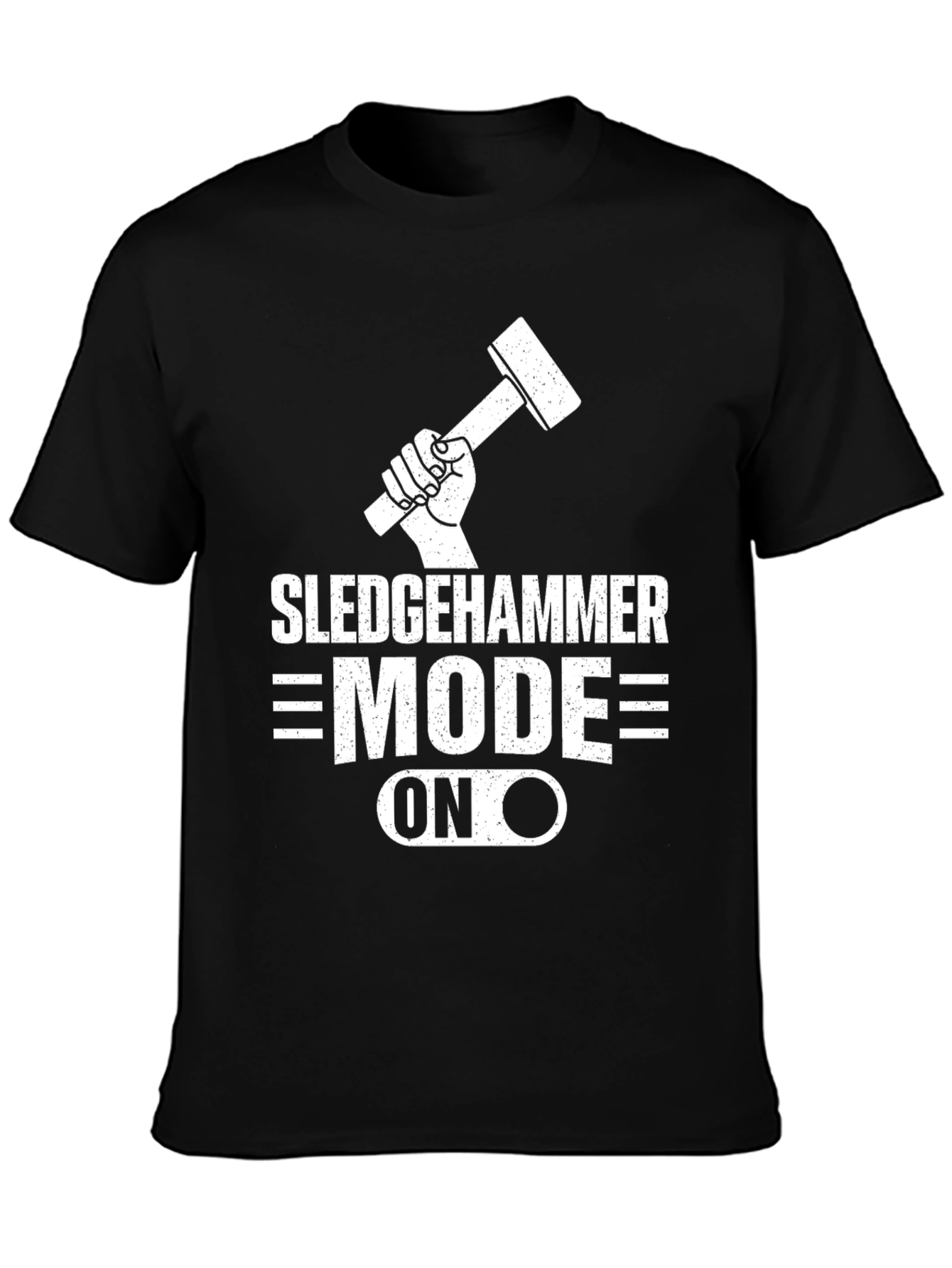 Black Sledgehammer Mode ON Black T-Shirt view 3