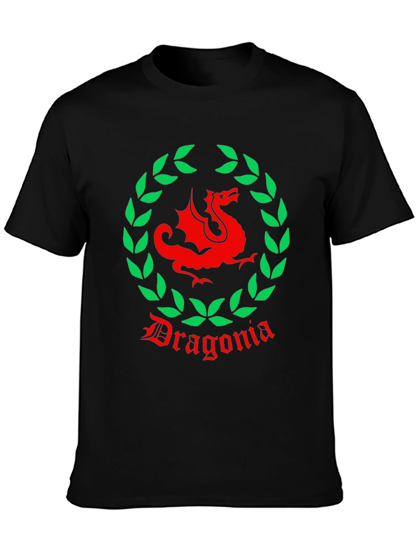 Black Dragonia T-Shirt - Dragon & Laurel Design view 3