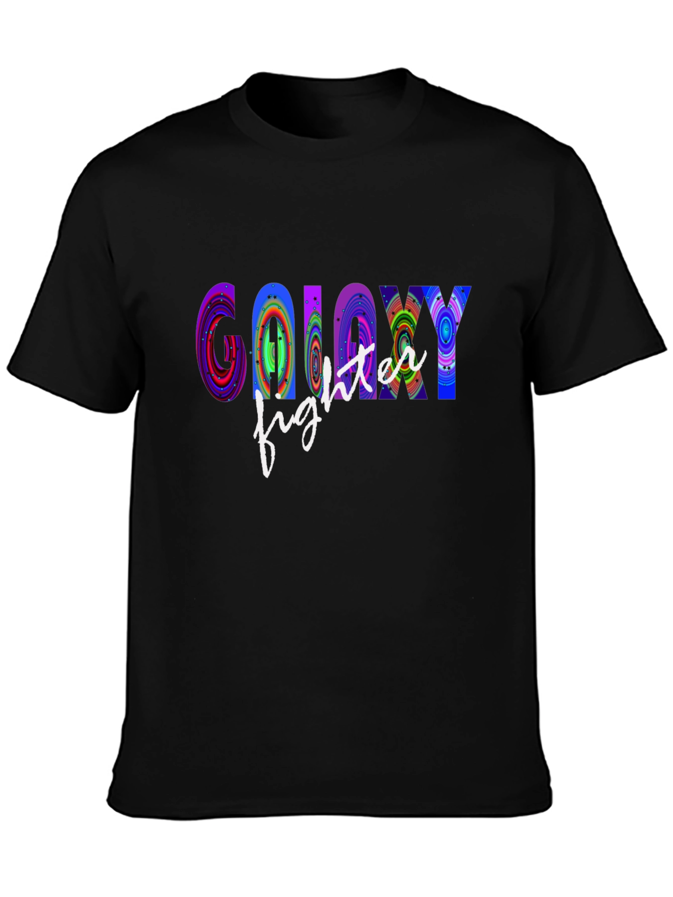 Black Galaxy Fighter Graphic T-Shirt - Cool Novelty Tee view 3