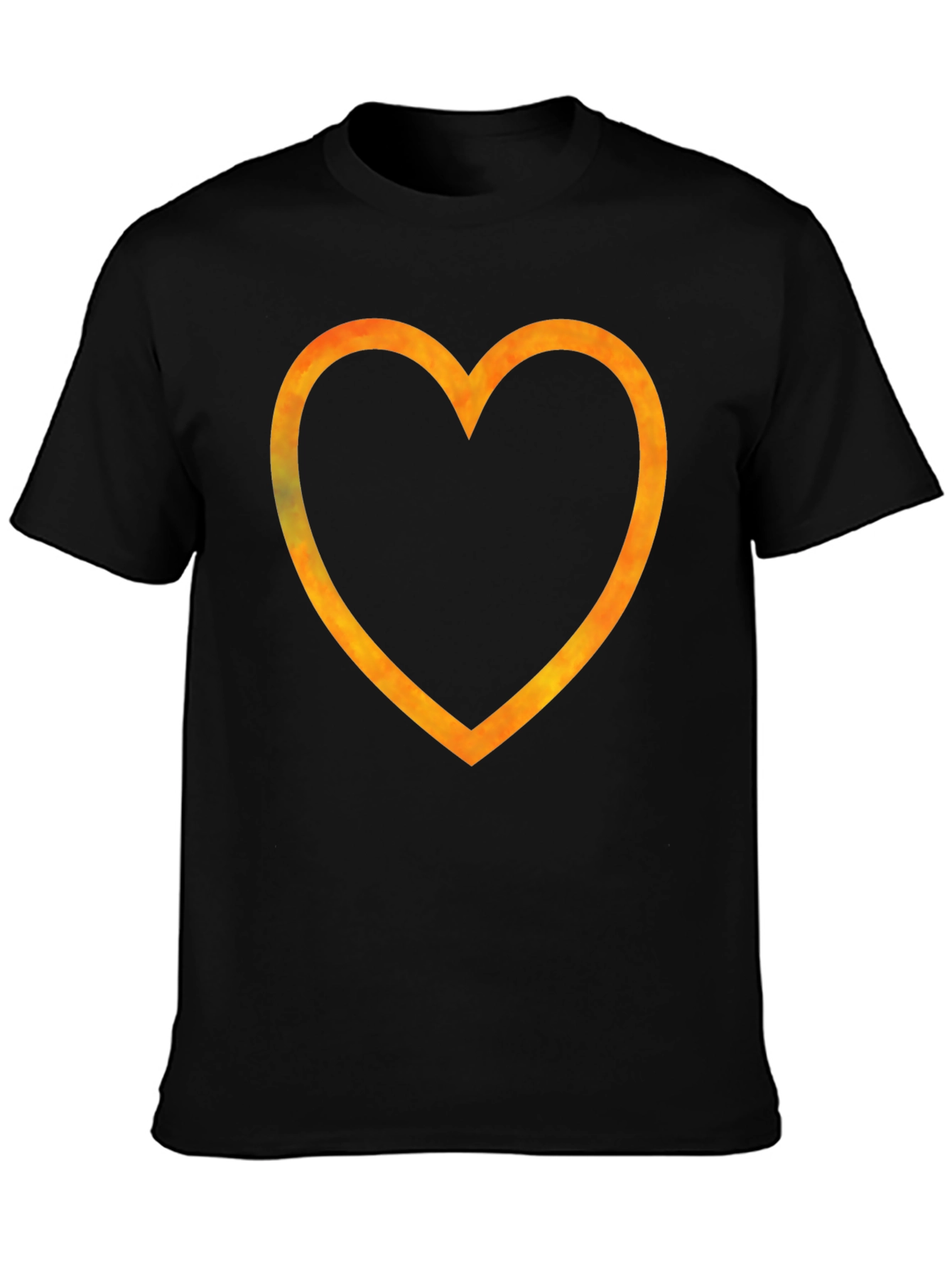 Black Heart Outline Graphic Tee - Trendy Style view 3