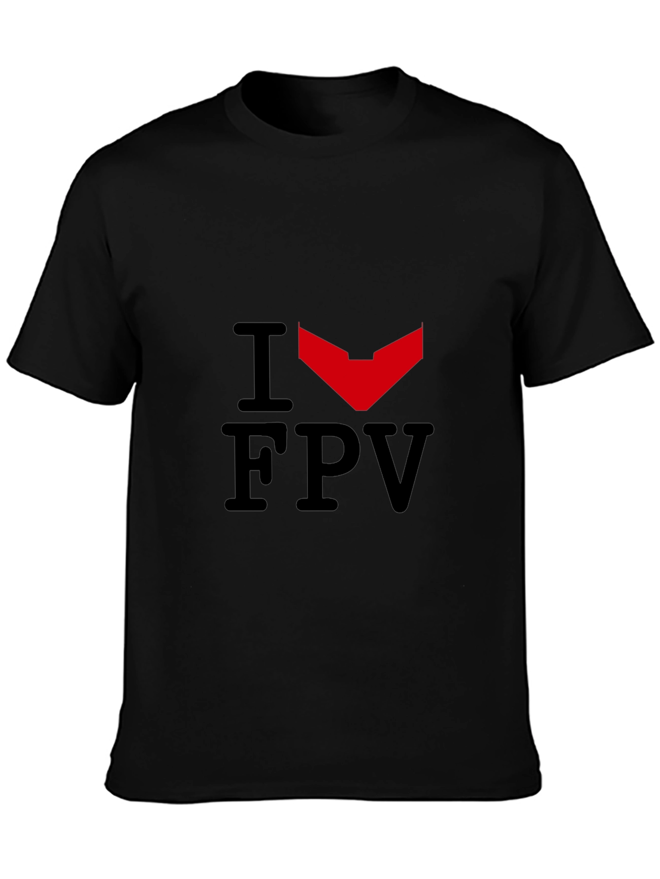 Black I Heart FPV Black Graphic Tee view 3