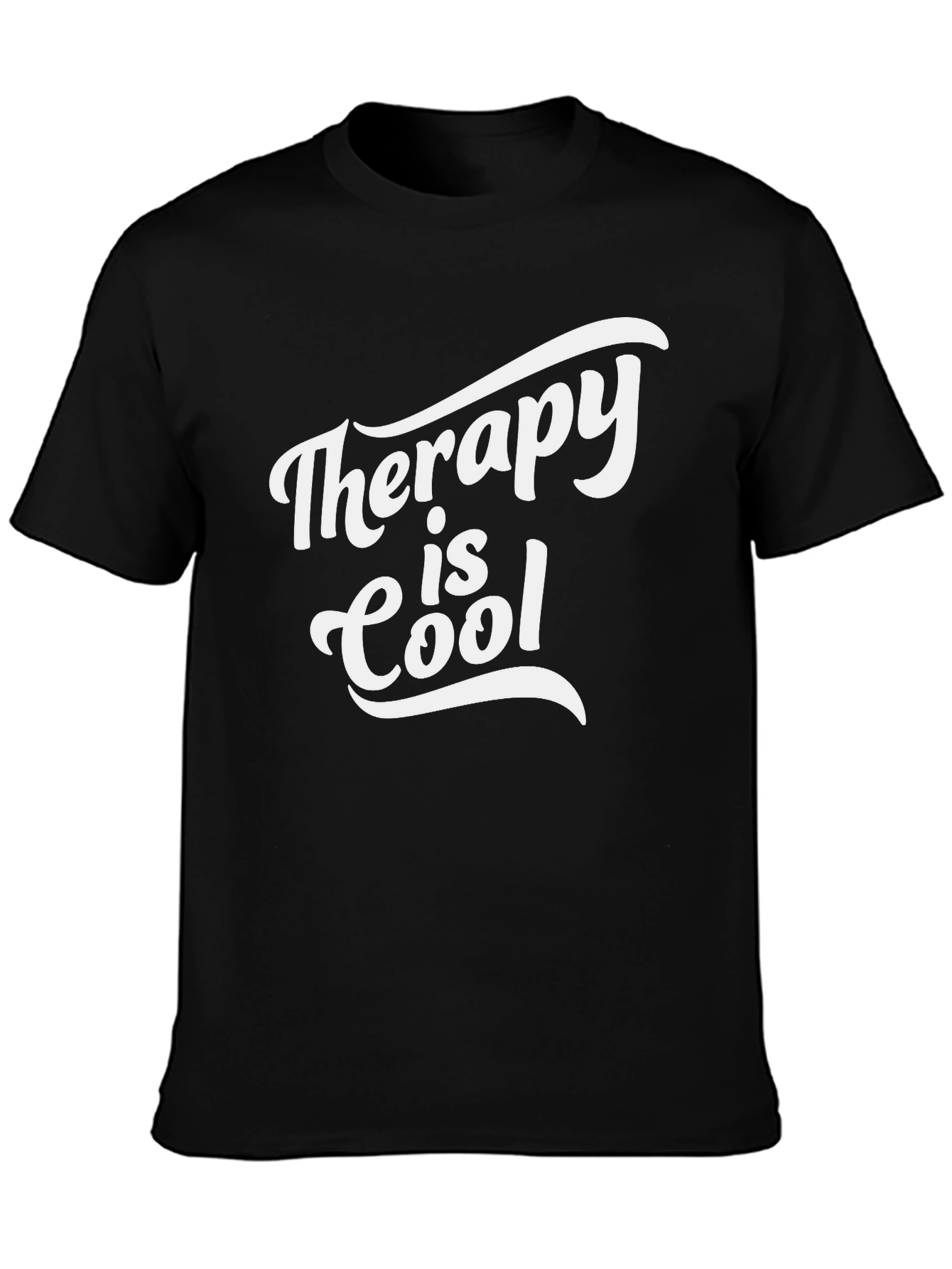 Black Therapy Is Cool Graphic Tee - Soft Cotton Comfort view 3
