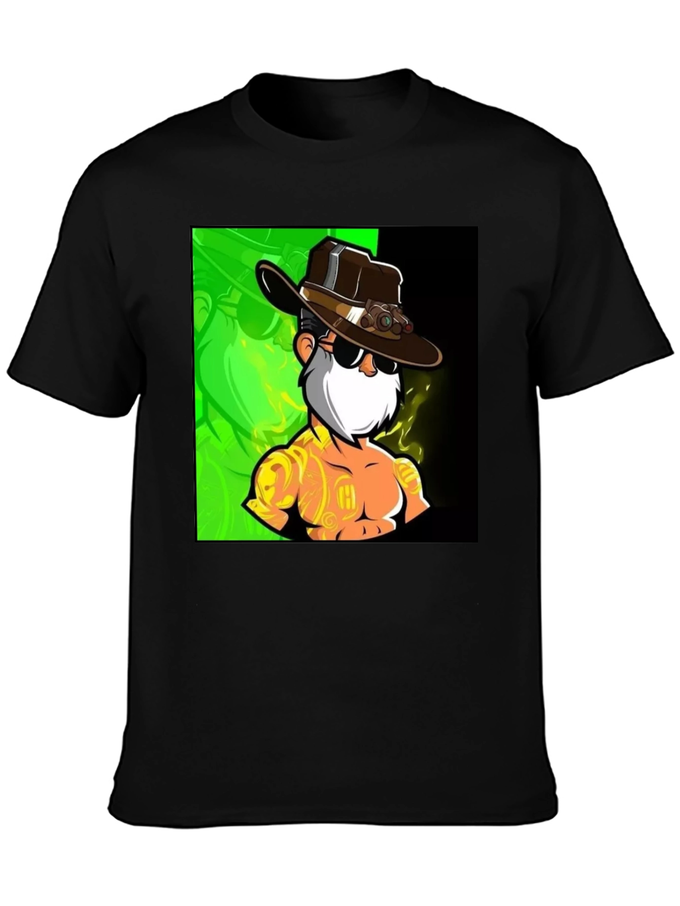 Black Cartoon Character Black T-Shirt view 3