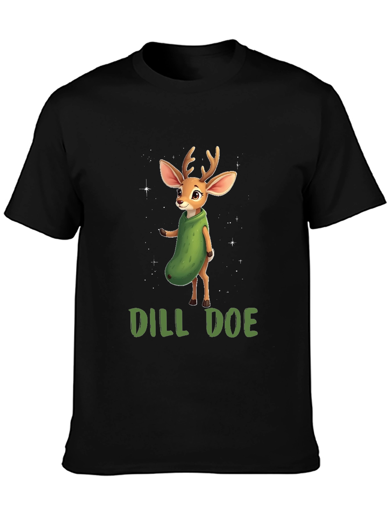 Black Dill Doe Deer Graphic T-Shirt view 3
