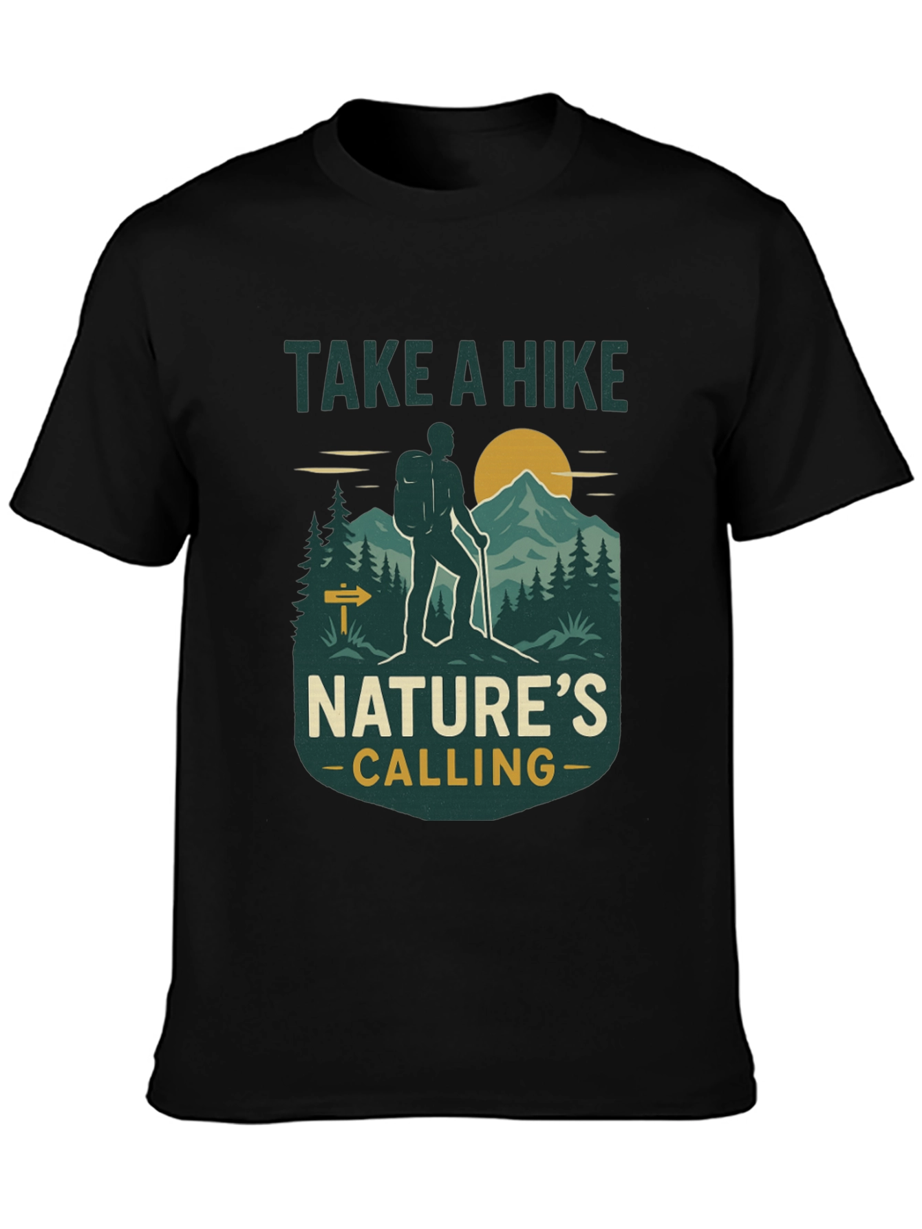 Black Take a Hike Nature's Calling T-Shirt view 3