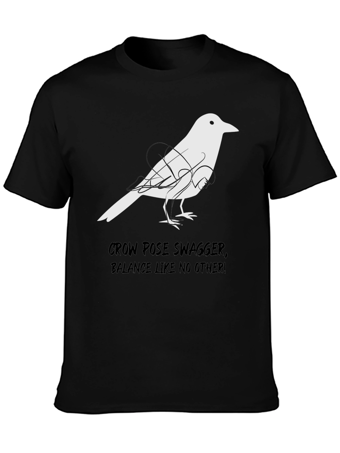 Black Crow Pose Swagger T-Shirt - Balance Like No Other view 3