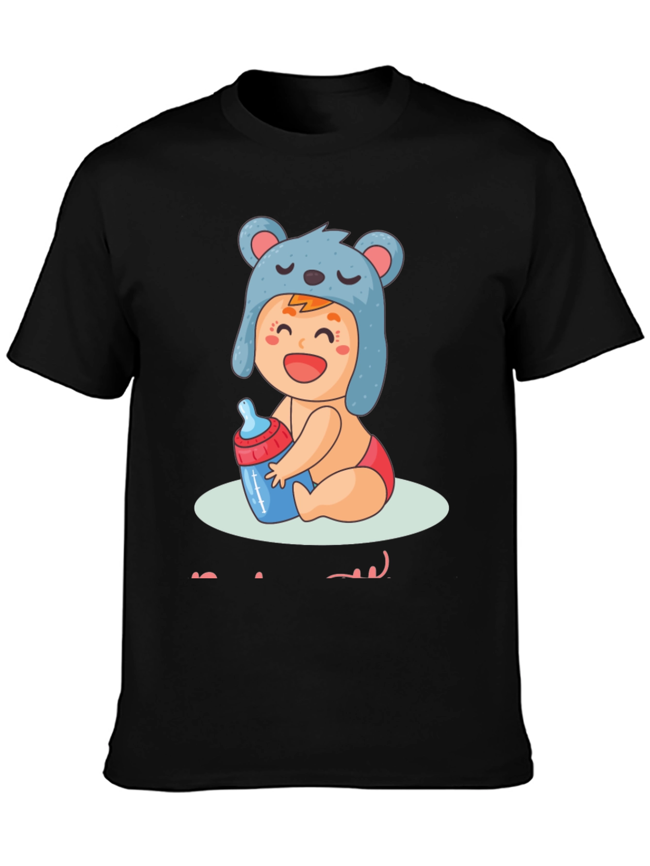 Black Cute Baby Graphic T-Shirt - Soft Cotton Tee view 3