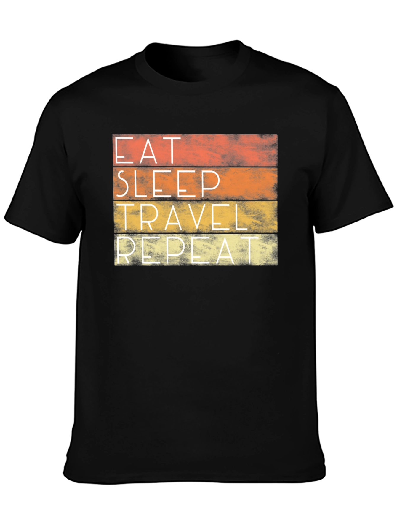 Black Eat Sleep Travel Repeat Graphic Tee view 3