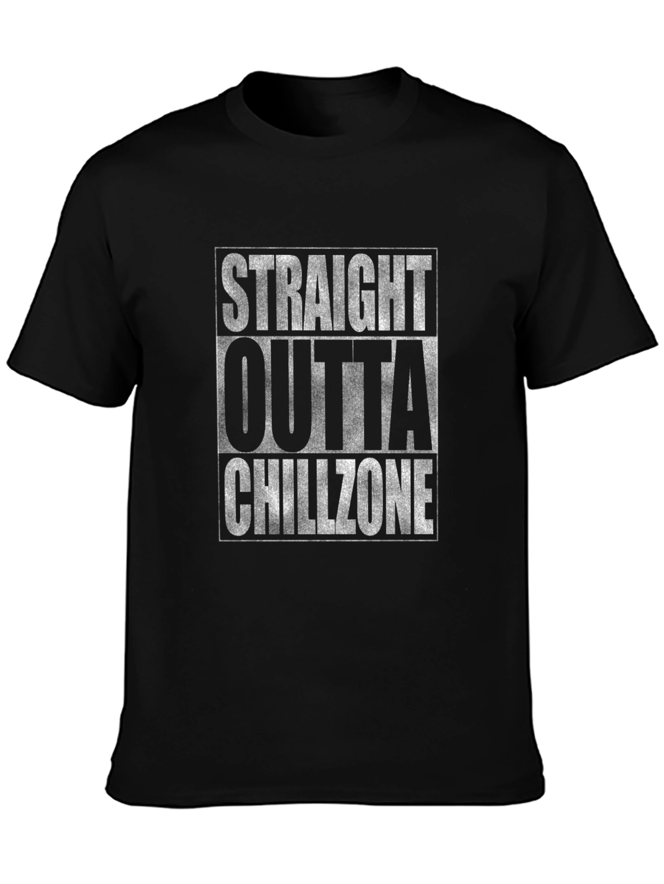 Black Straight Outta Chillzone Black Graphic Tee view 3