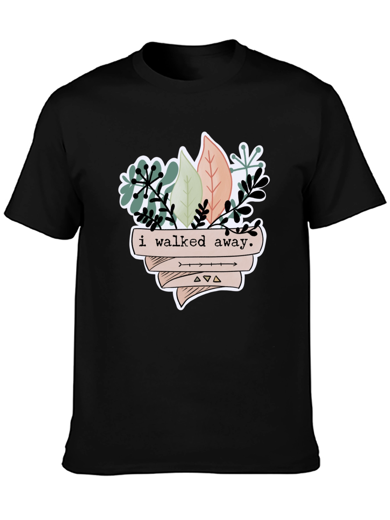 Black I Walked Away Plant Graphic Tee - Unisex view 3
