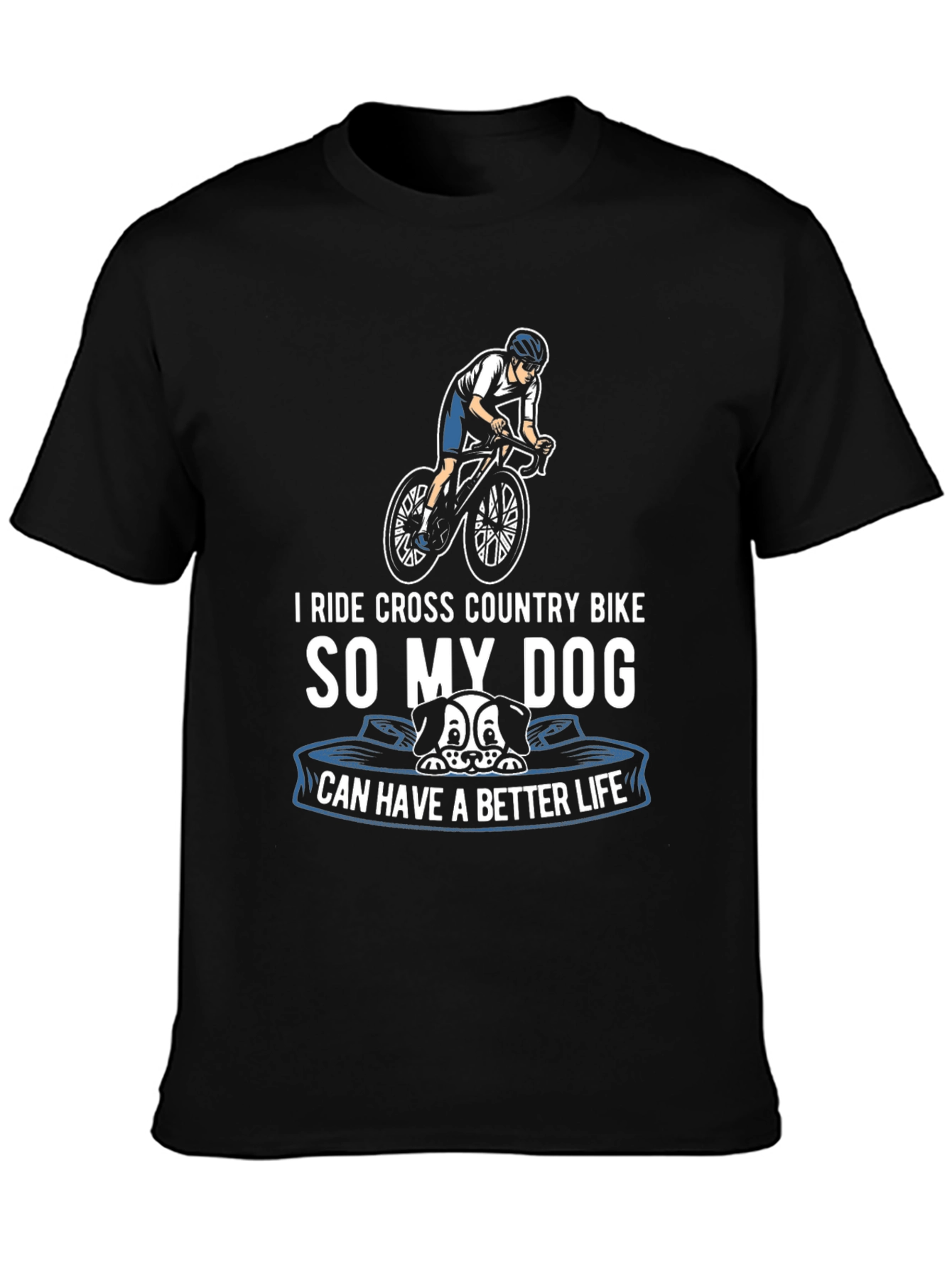 Black Dog Lover Cycling T-Shirt - Better Life Design view 3