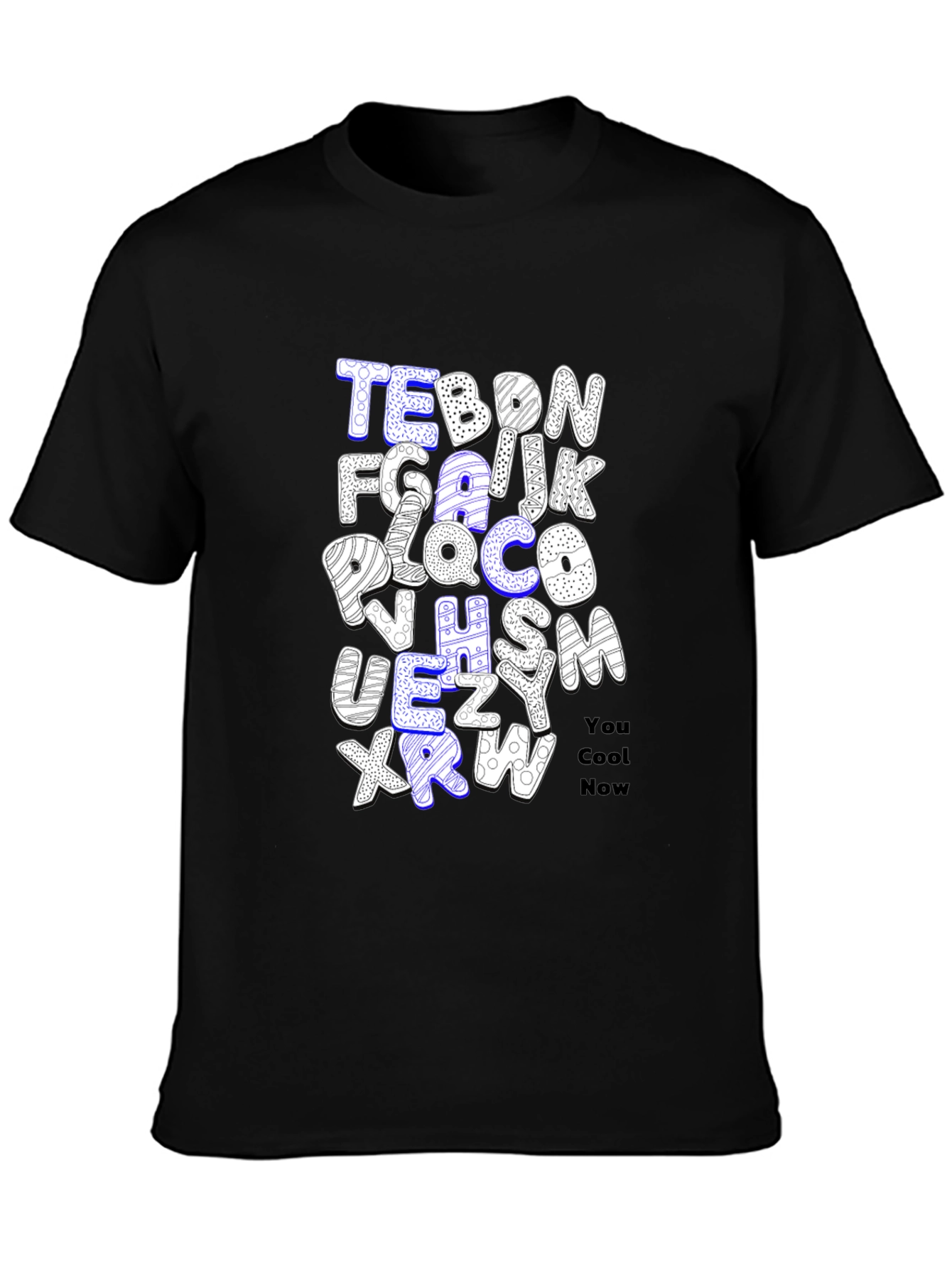 Black Alphabet Letter T-Shirt - You Cool Now view 3