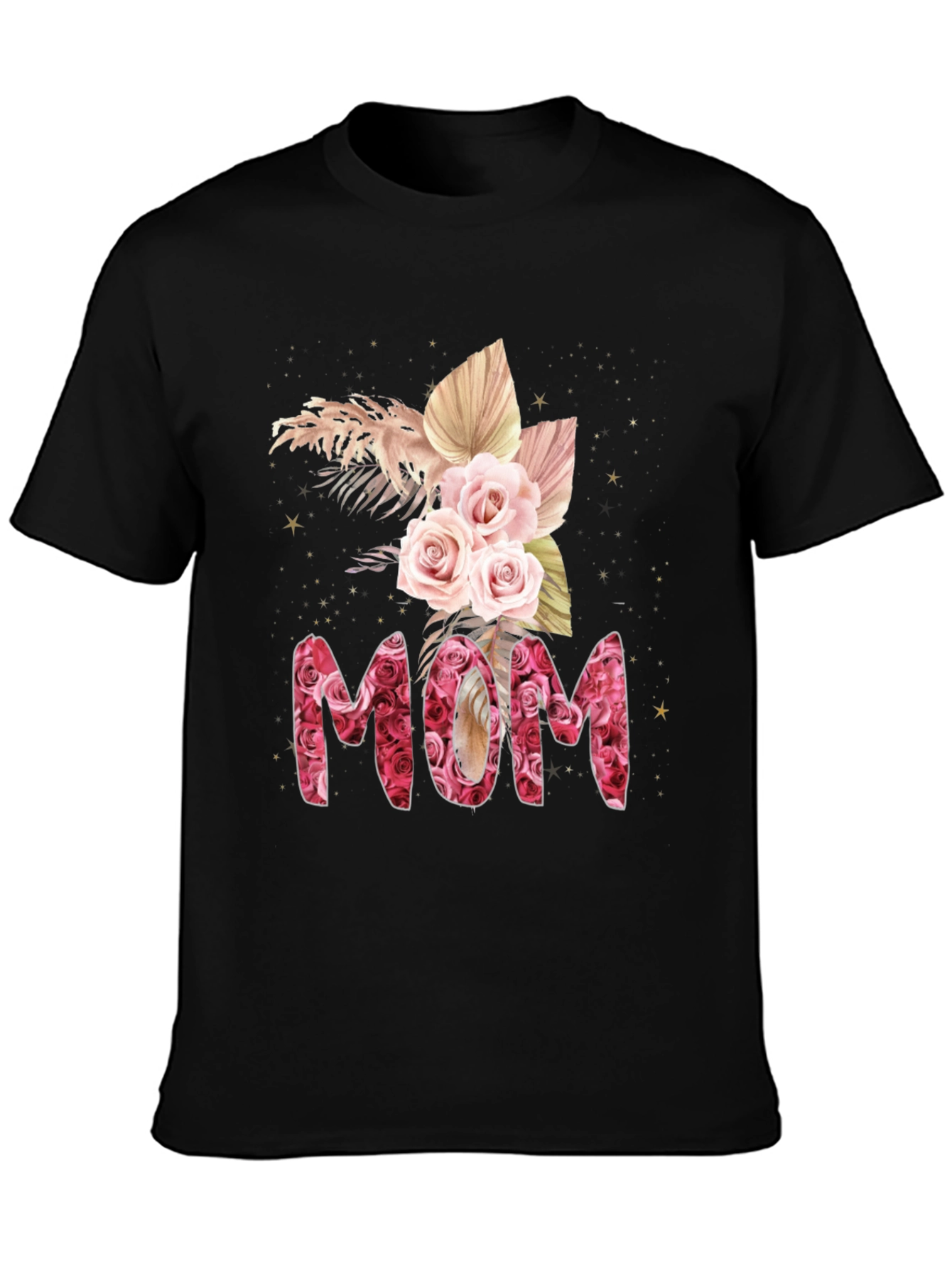 Black Floral MOM T-Shirt view 3
