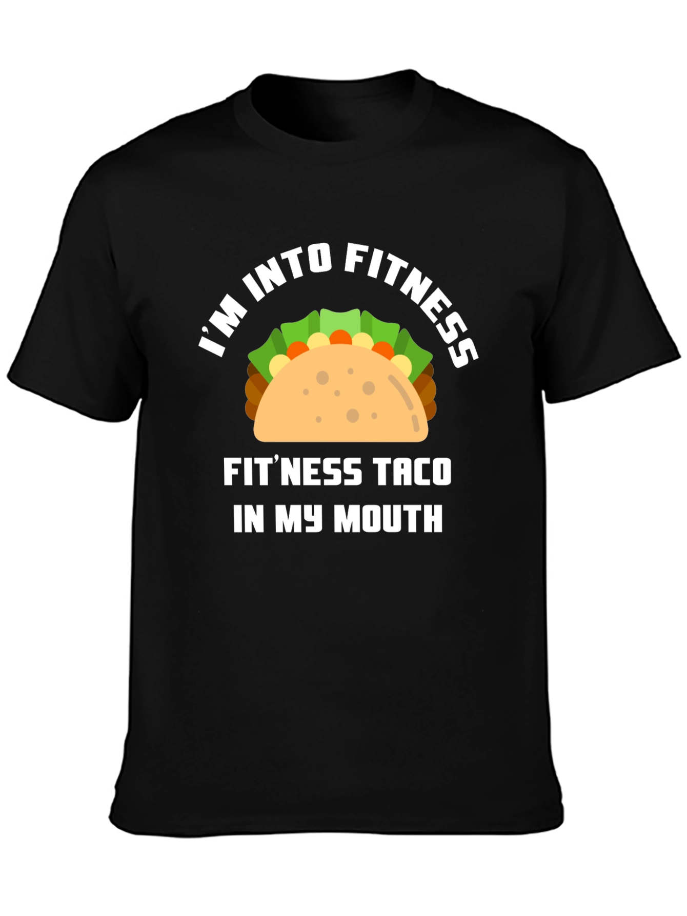 Black Fitness Taco Graphic Tee - Funny Workout Shirt view 3