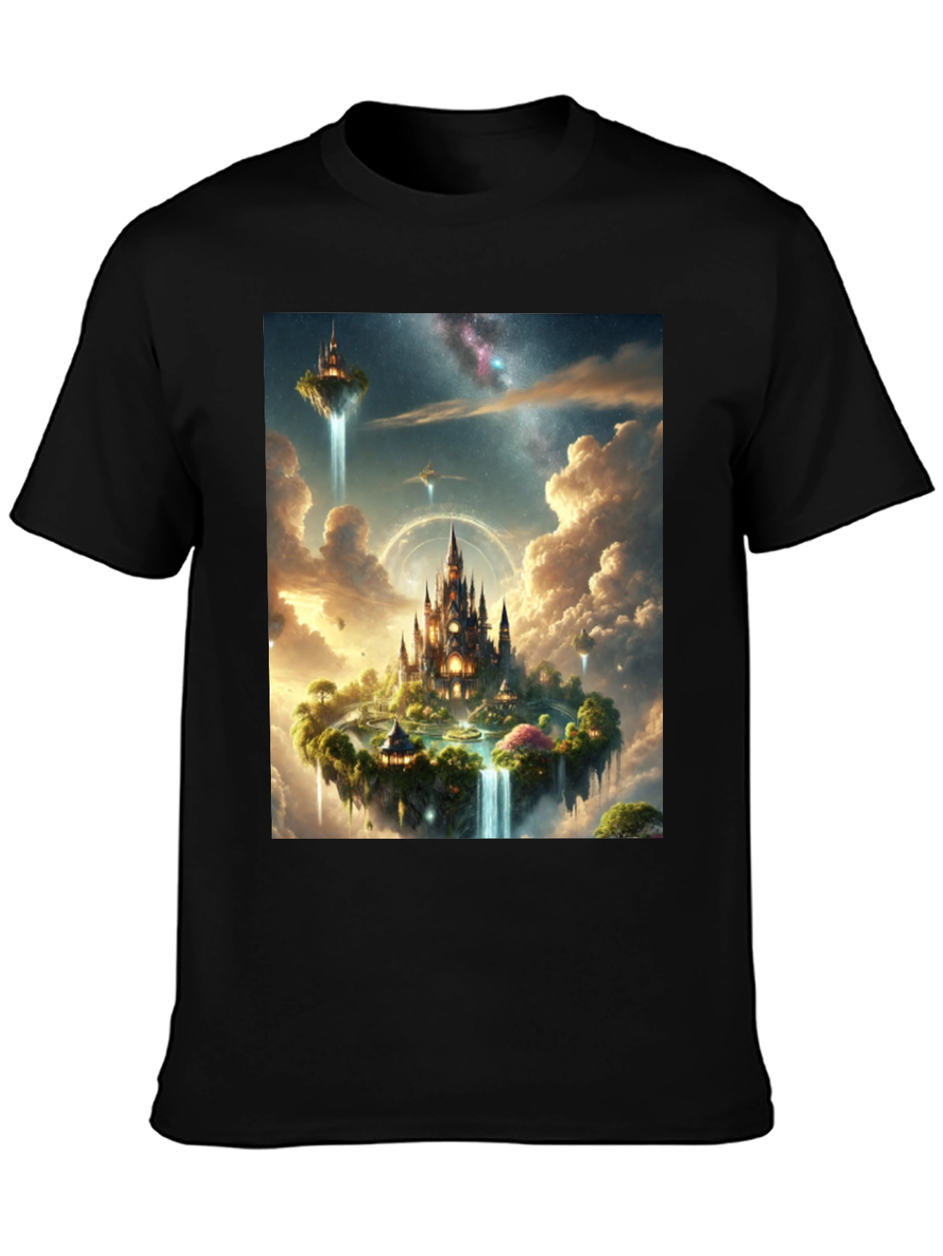 Black Fantasy Island Graphic Tee - Black Cotton Shirt view 3