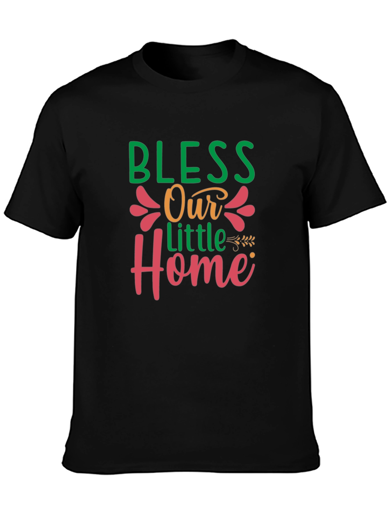 Black Bless Our Little Home Graphic T-Shirt view 3