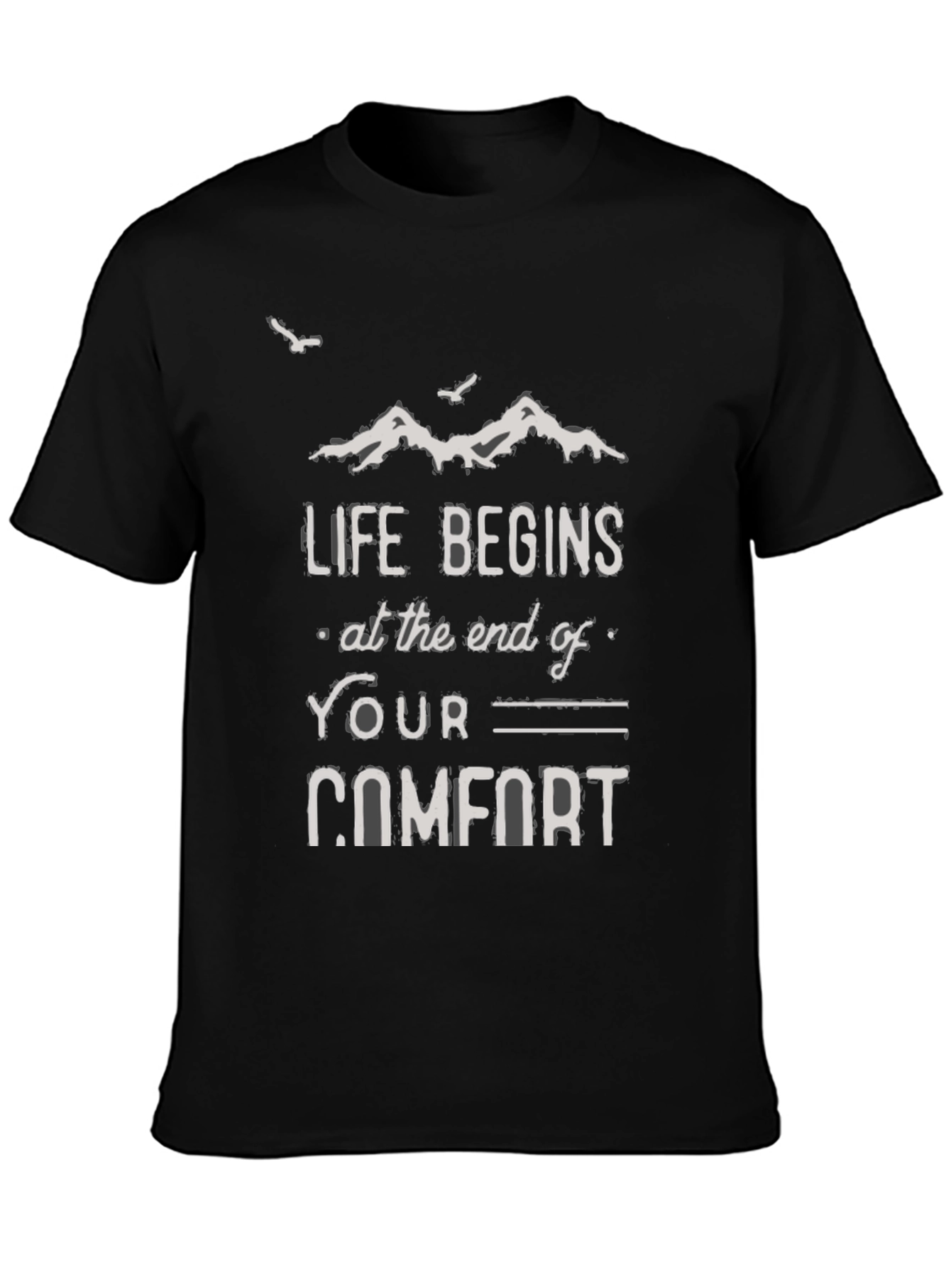 Black Life Begins at the End of Your Comfort T-Shirt view 3