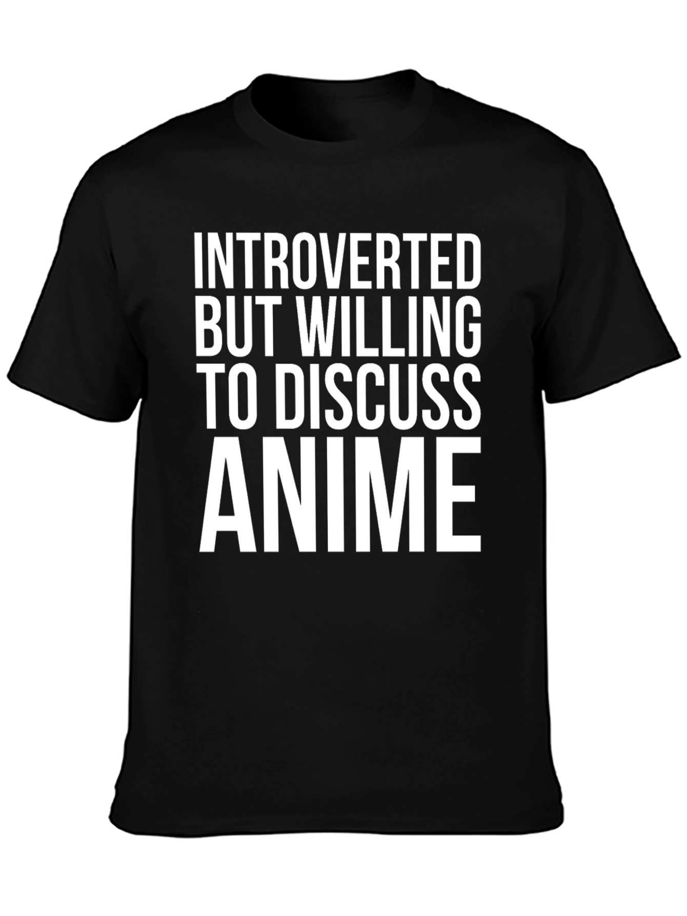 Black Introverted Anime Lover Graphic T-Shirt view 3