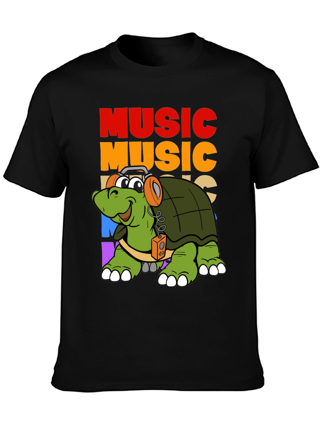Black Music Turtle Graphic T-Shirt view 3